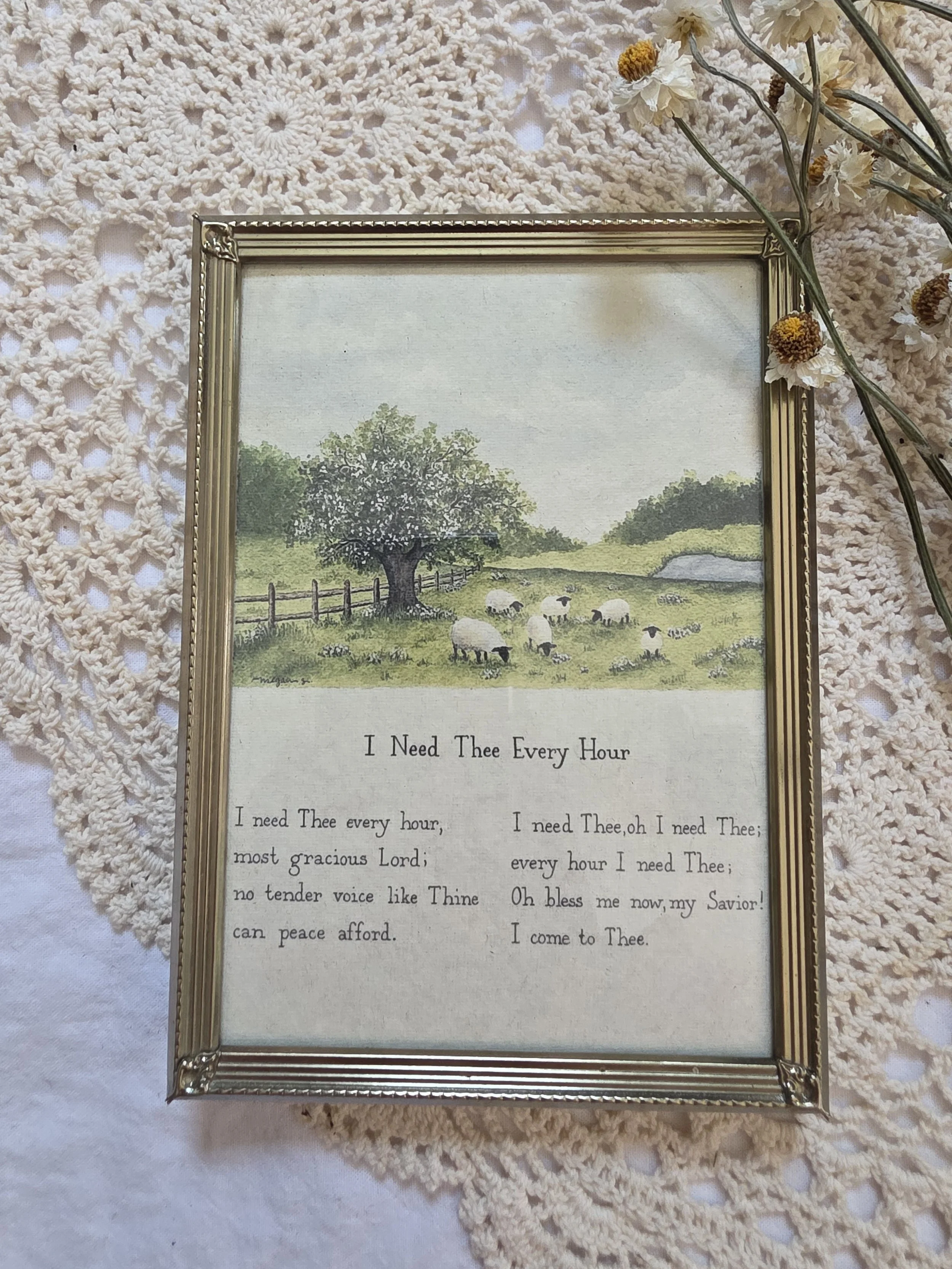 "every hour I need Thee" 5x7 framed art