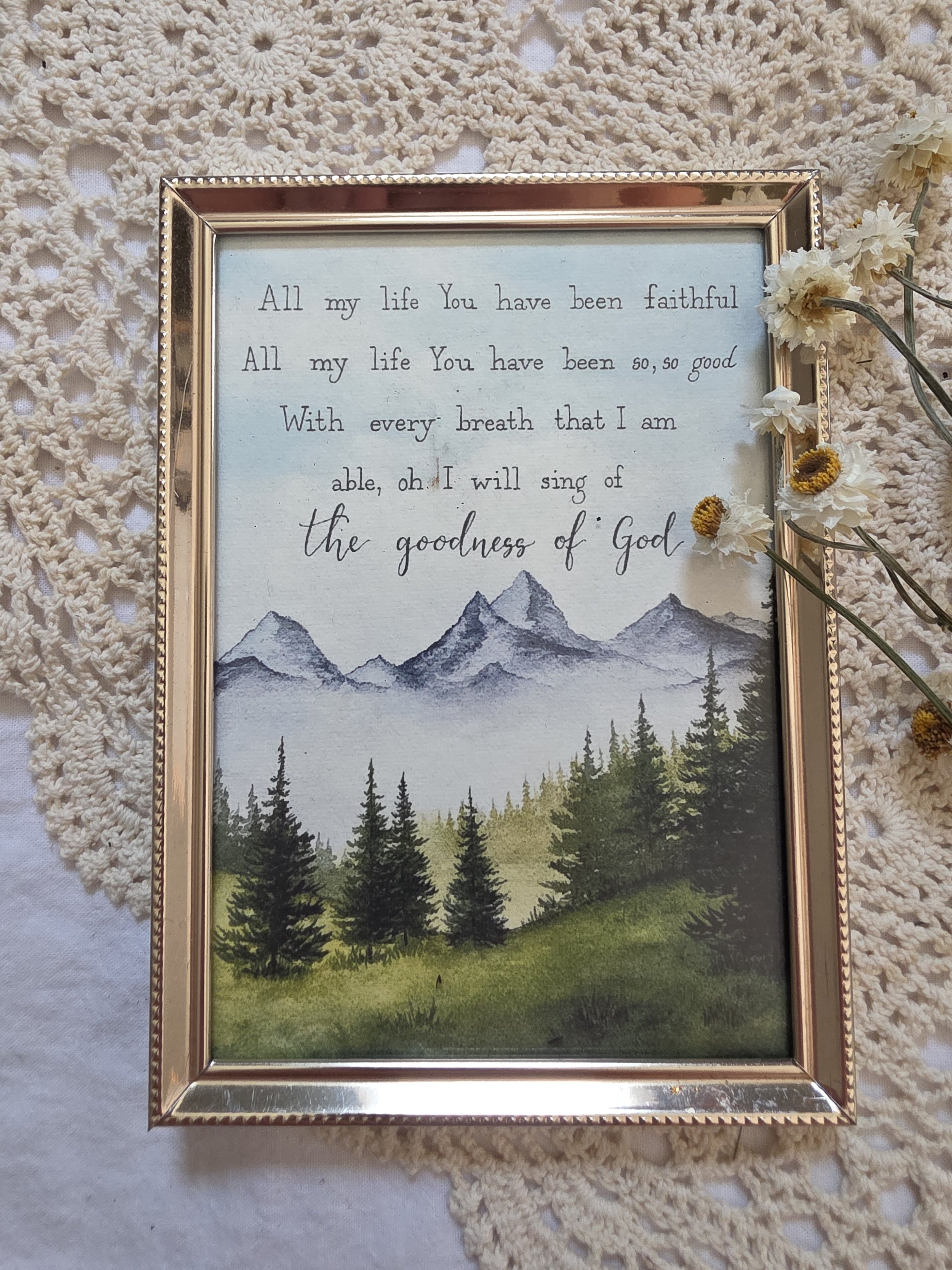 "goodness of God" 5x7 framed art