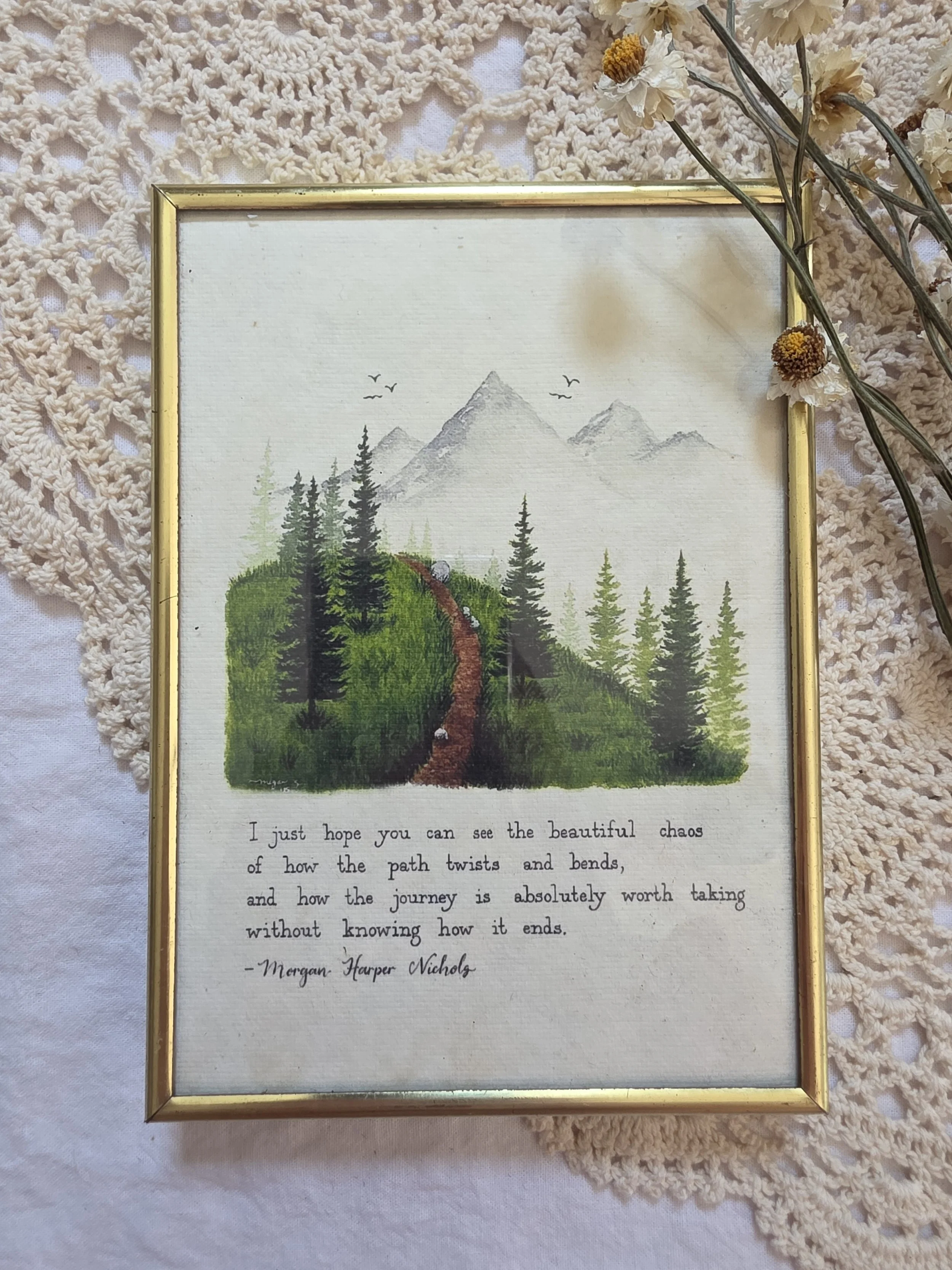 "the beautiful journey" 5x7 framed art