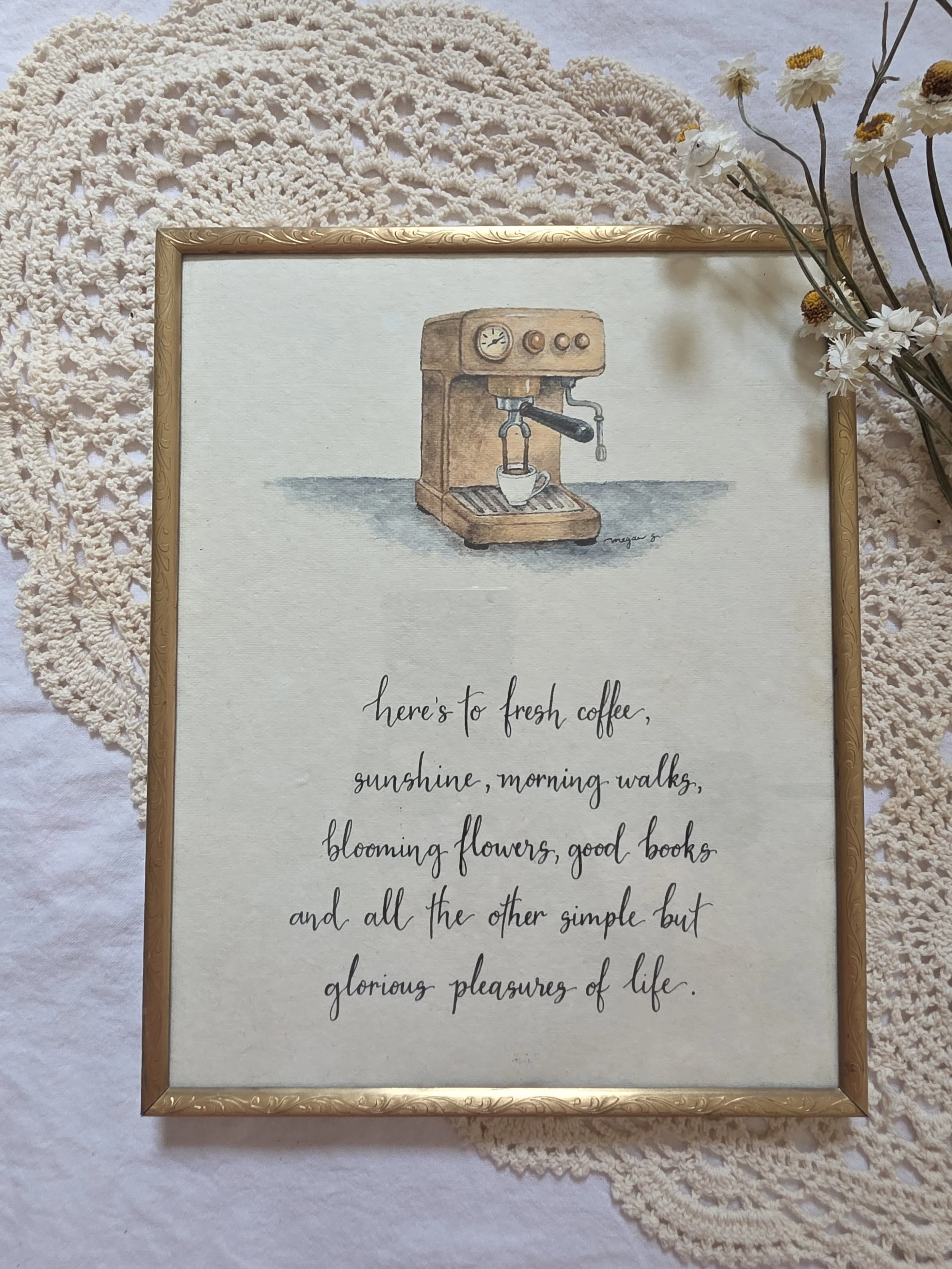 "glorious pleasures" 8x10 framed art