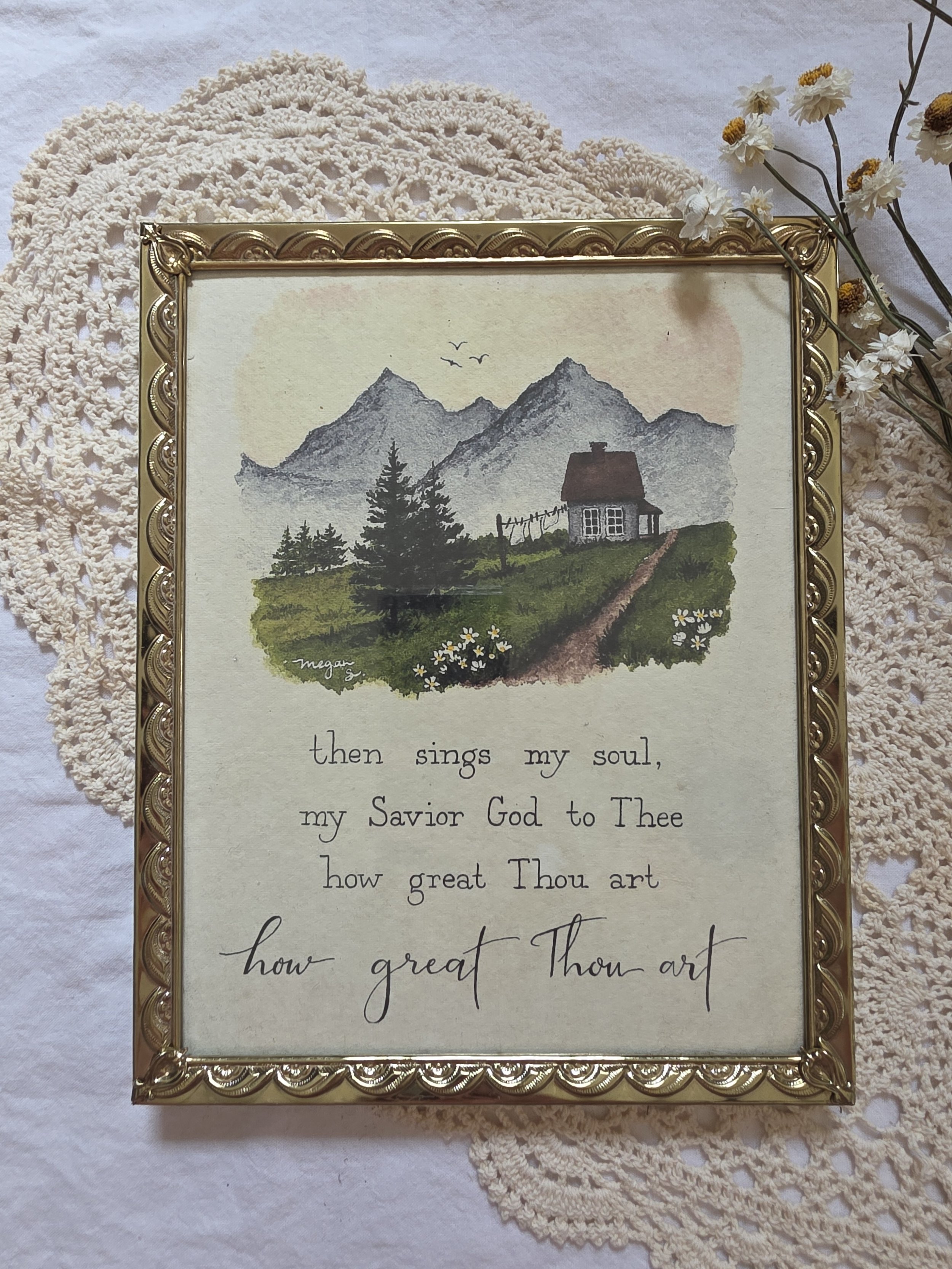 "how great Thou art" 8x10 framed art