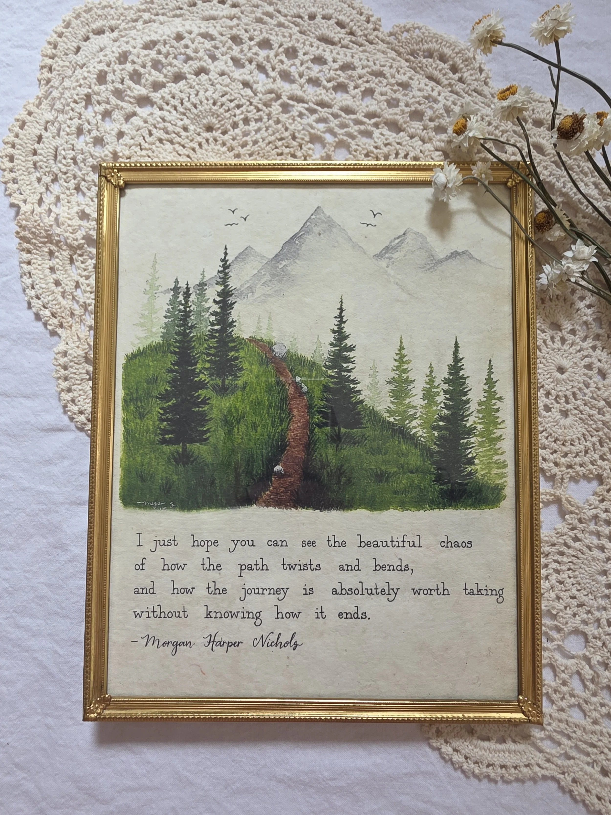 "beautiful journey" 8x10 framed art