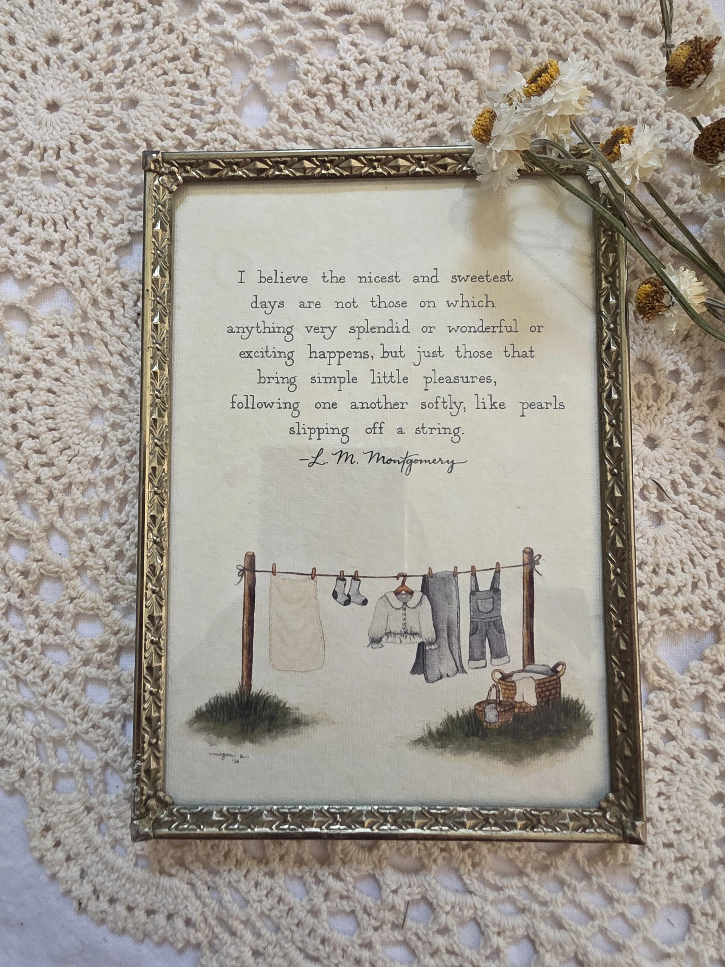 "simple little pleasures" 5x7 framed art