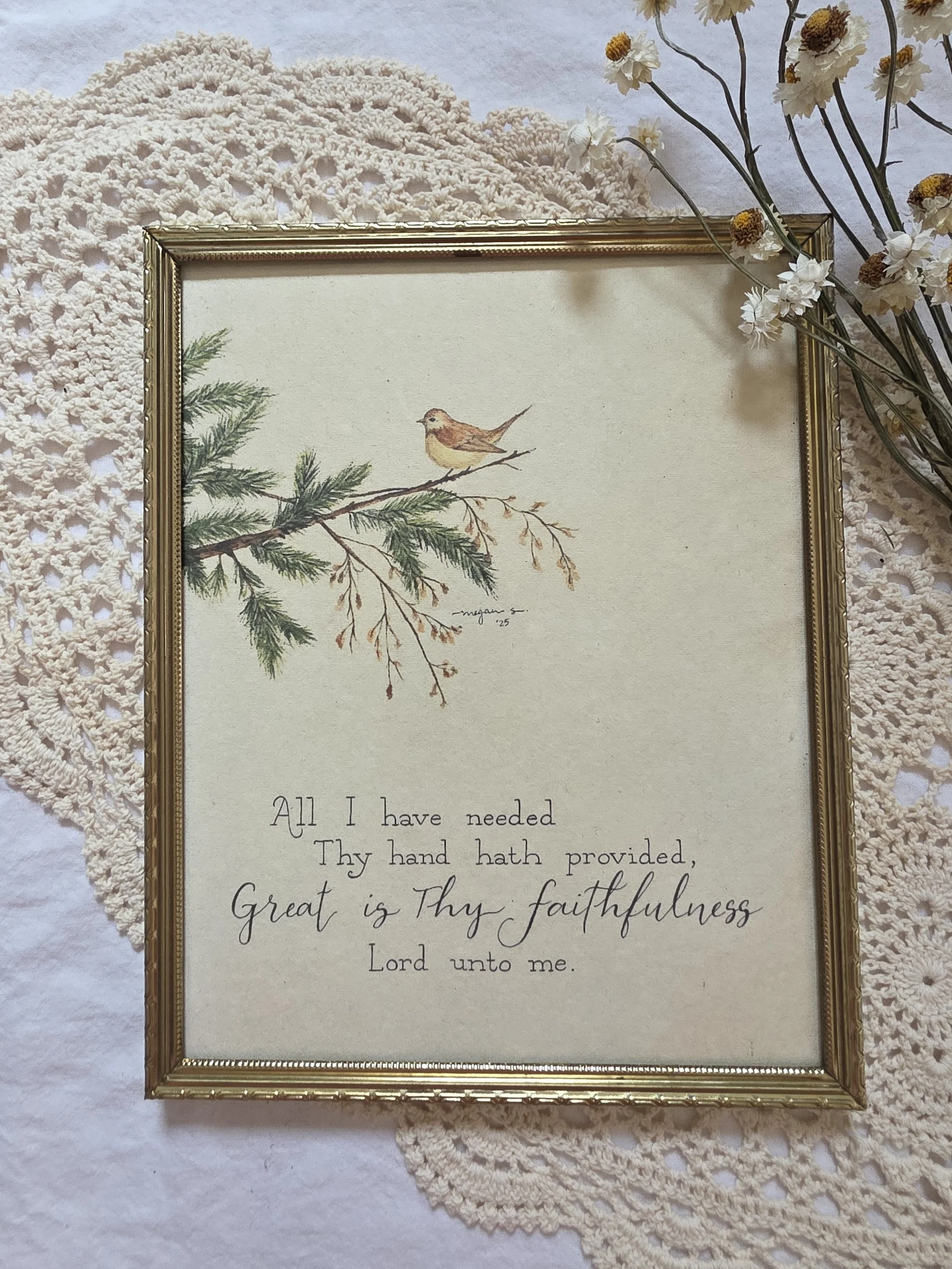 "great is Thy faithfulness" 8x10 framed art