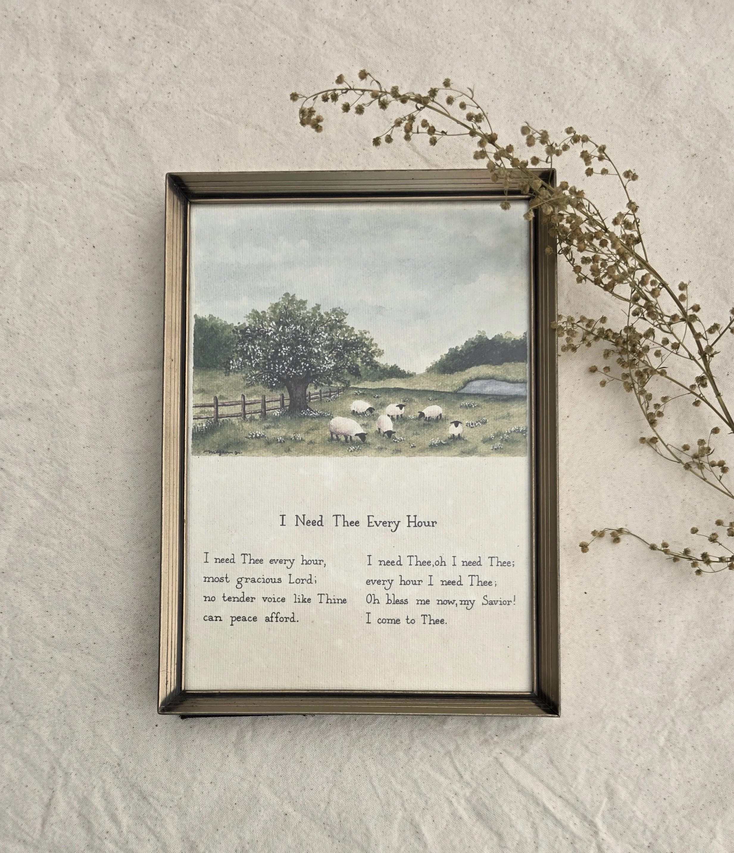 "I Need Thee Every Hour" 5x7 Framed Art