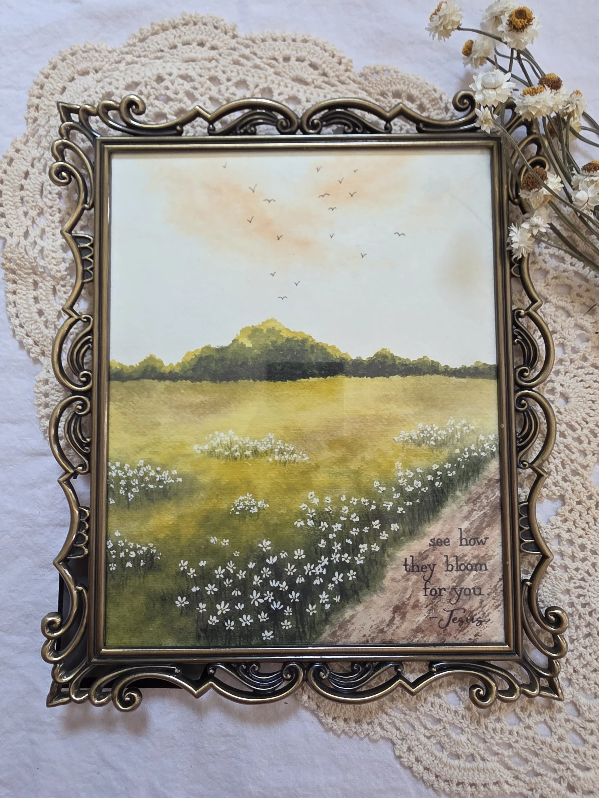 "they bloom for you" 8x10 framed art
