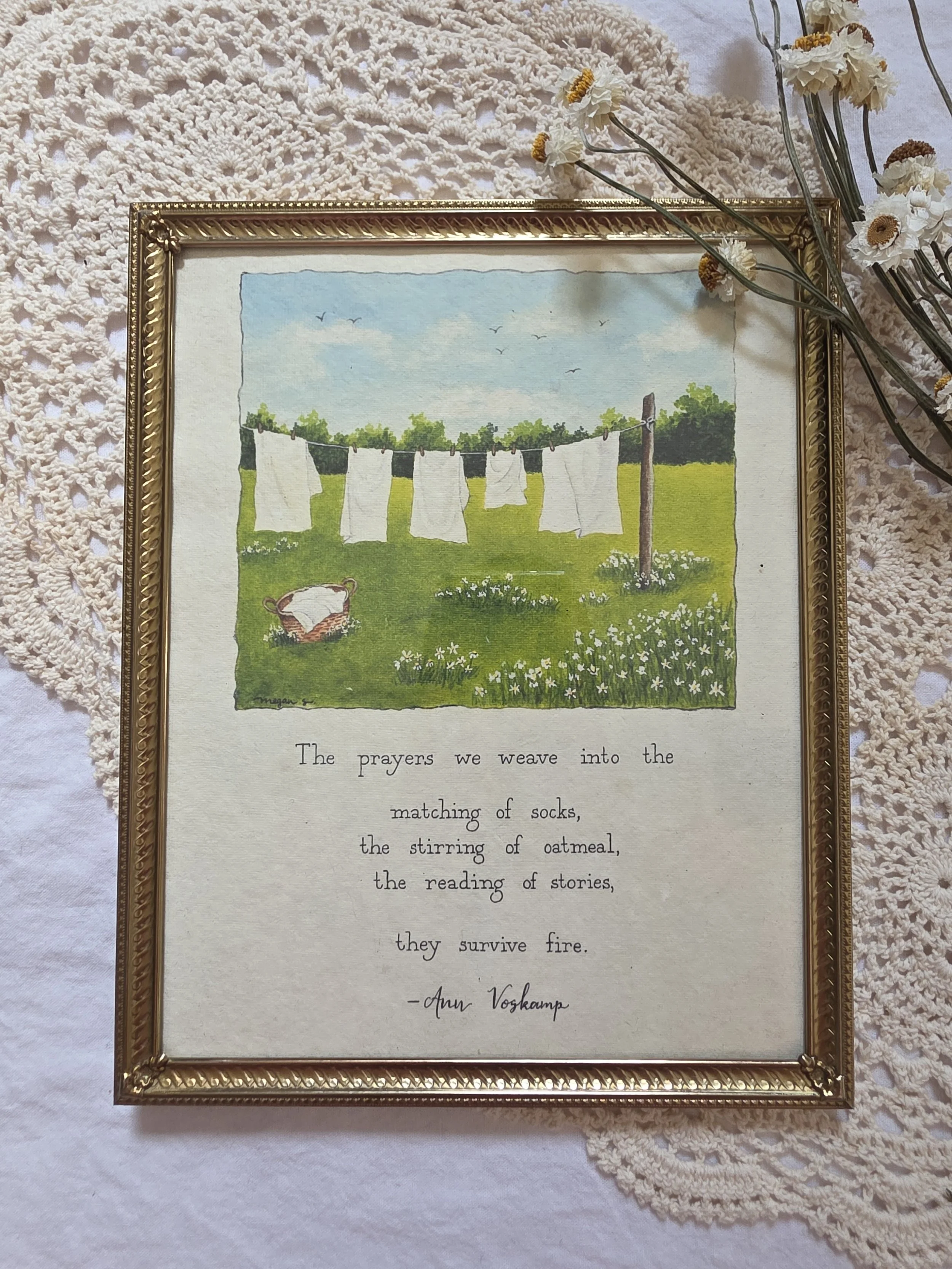"prayers we weave" 8x10 framed art