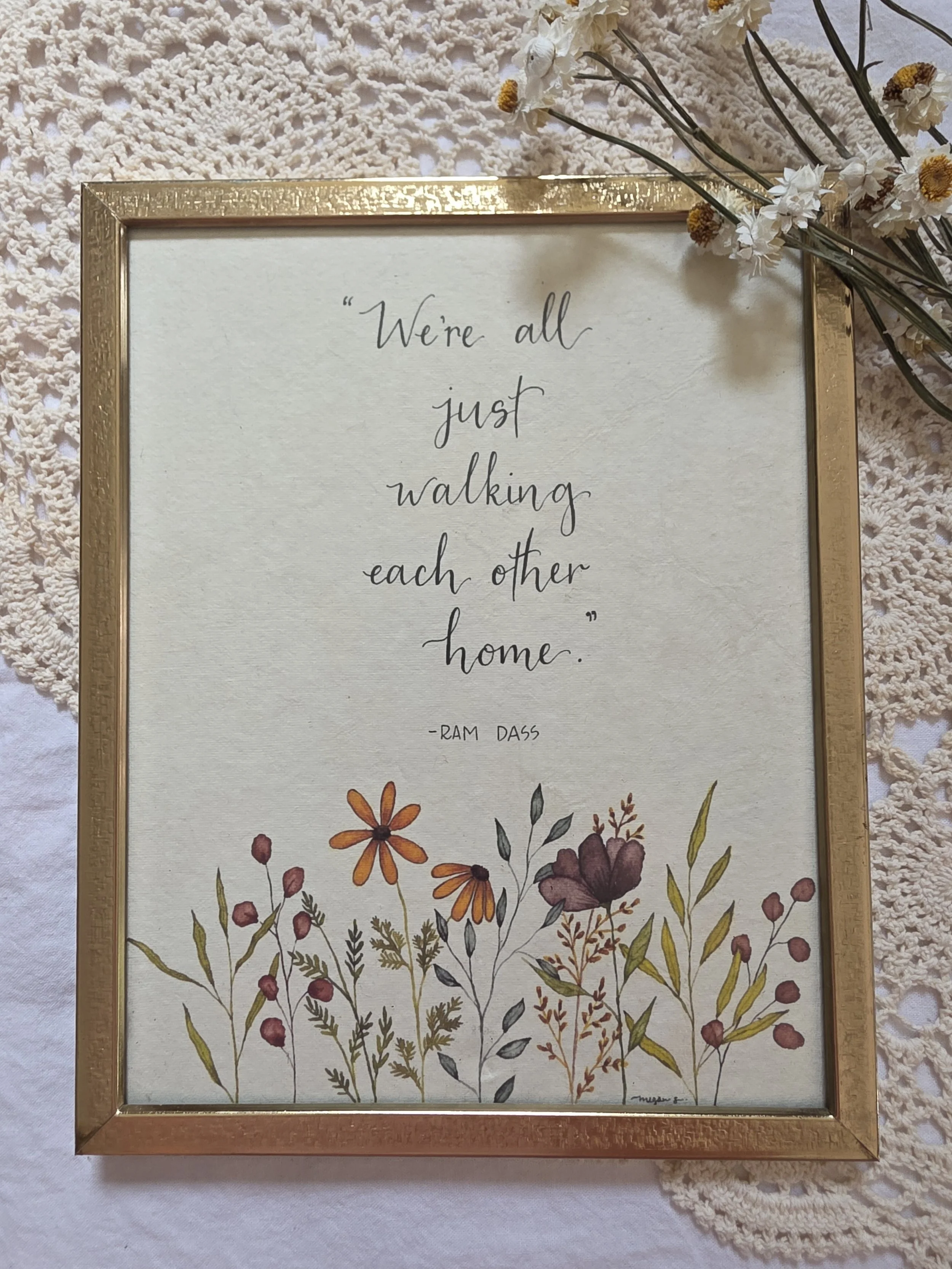 "walking each other home" 8x10 framed art