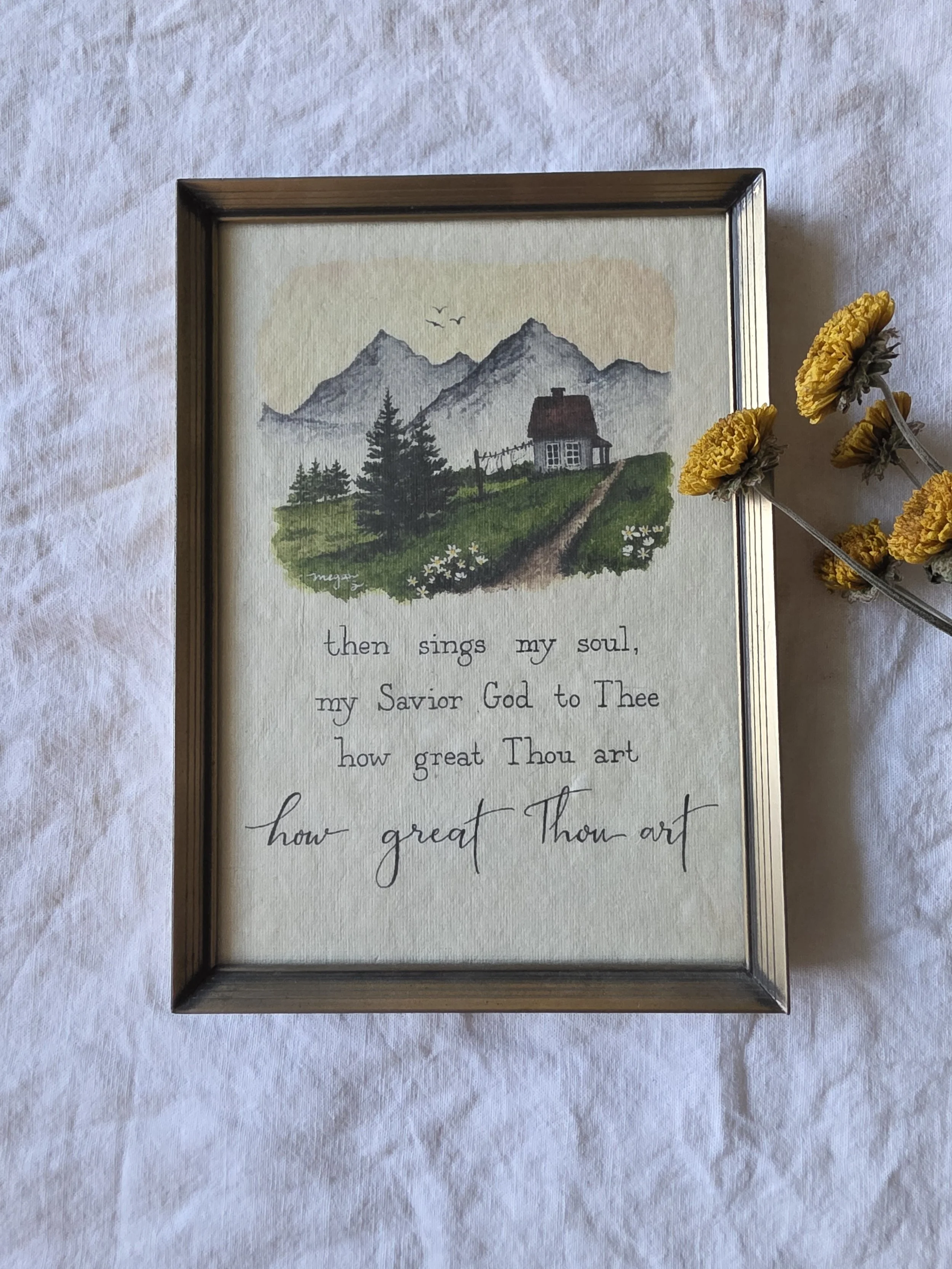 "How great Thou art" 5x7 framed art
