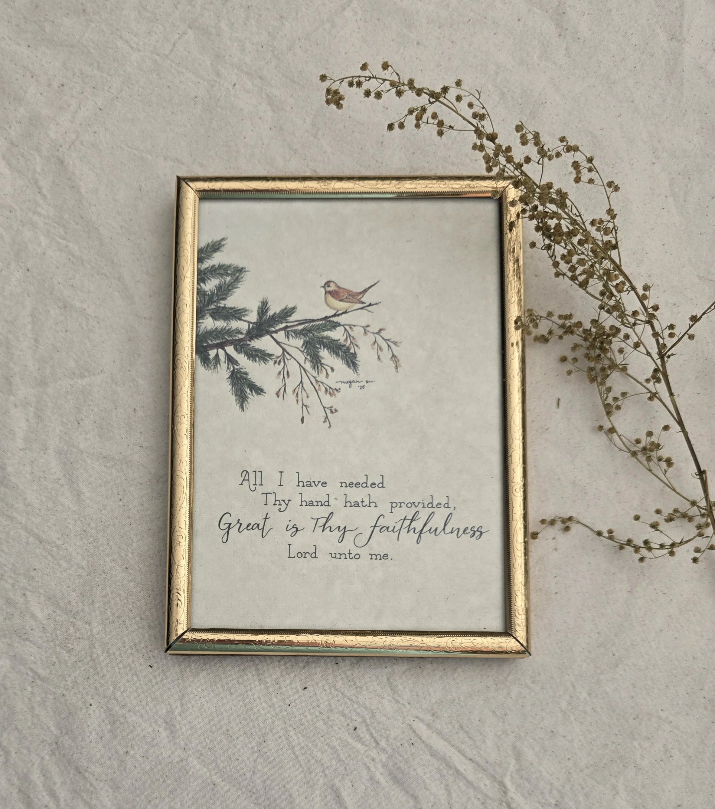 "Great is Thy Faithfulness" 5x7 Framed Art