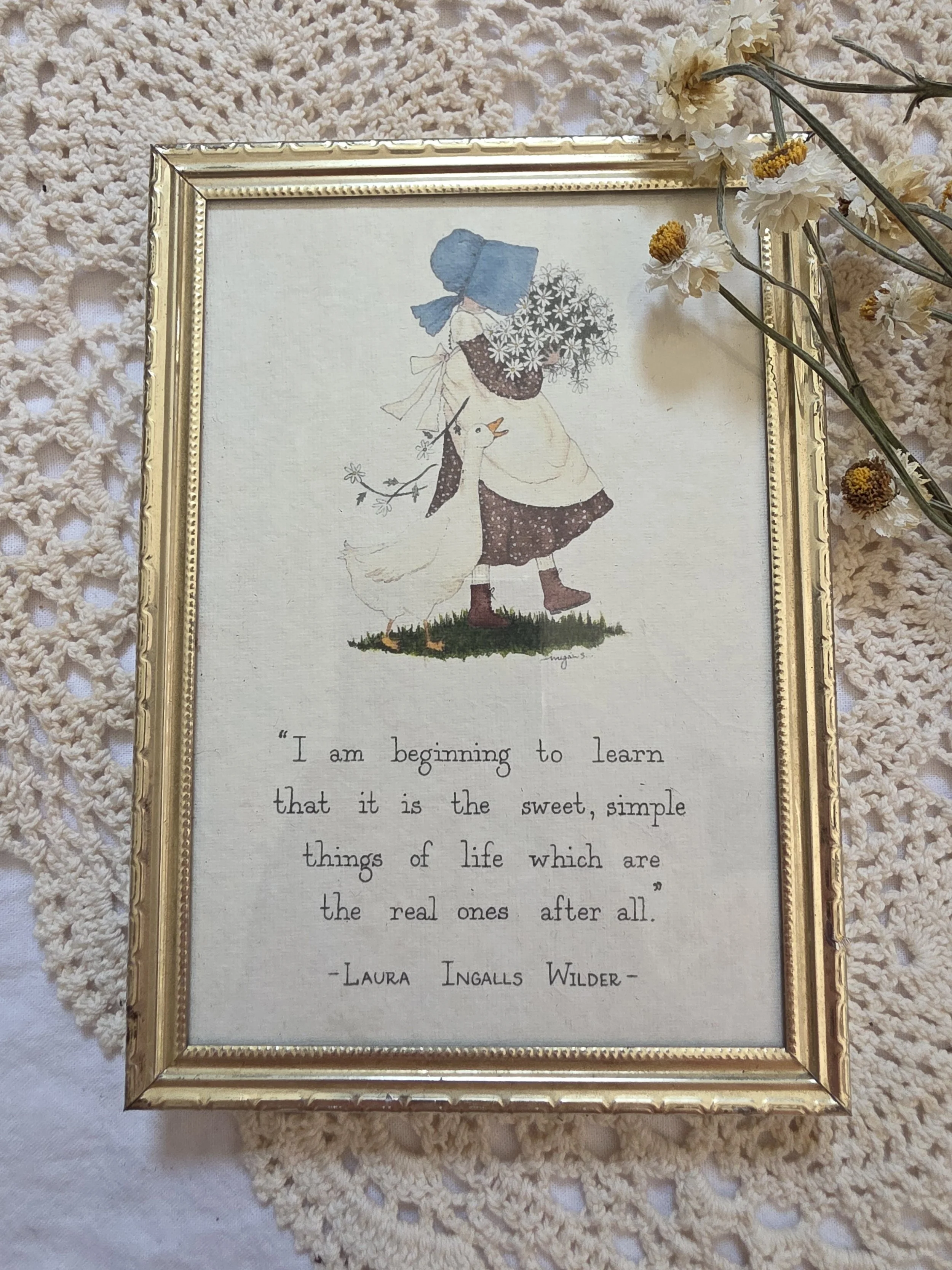 "sweet simple things" 5x7 framed art