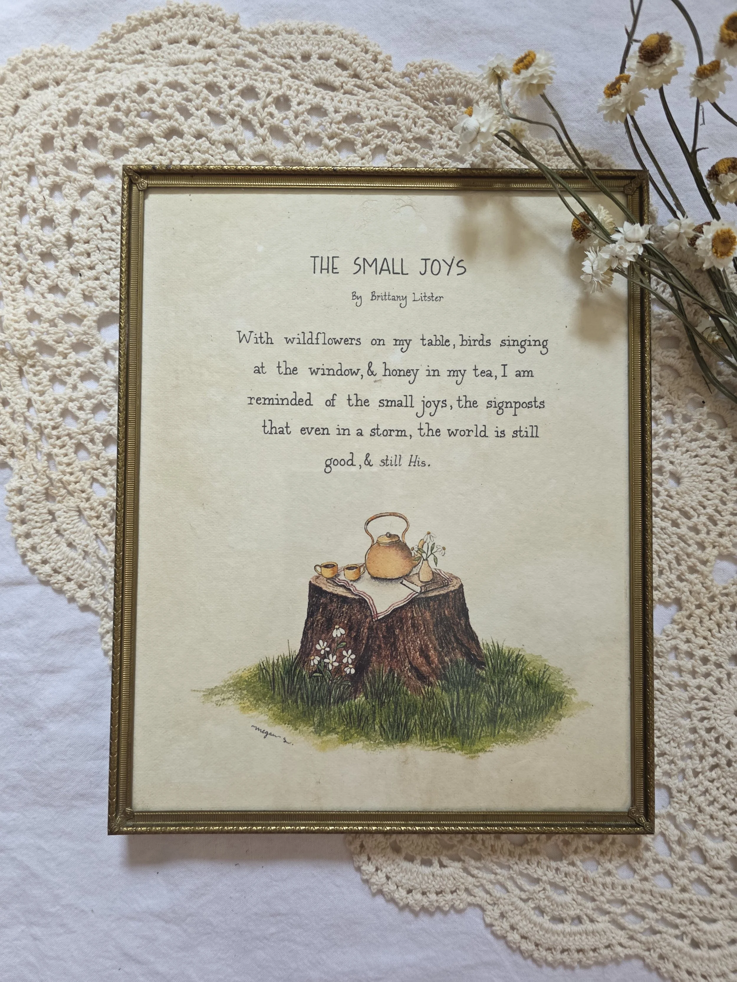 "small joys" 8x10 framed art