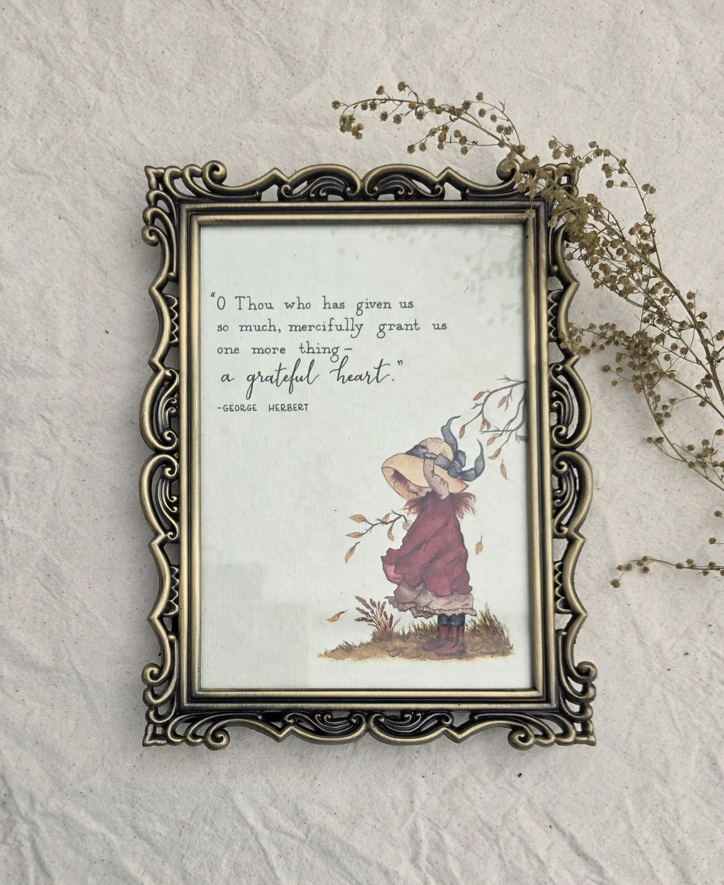 "A Grateful Heart" 5x7 Framed Art