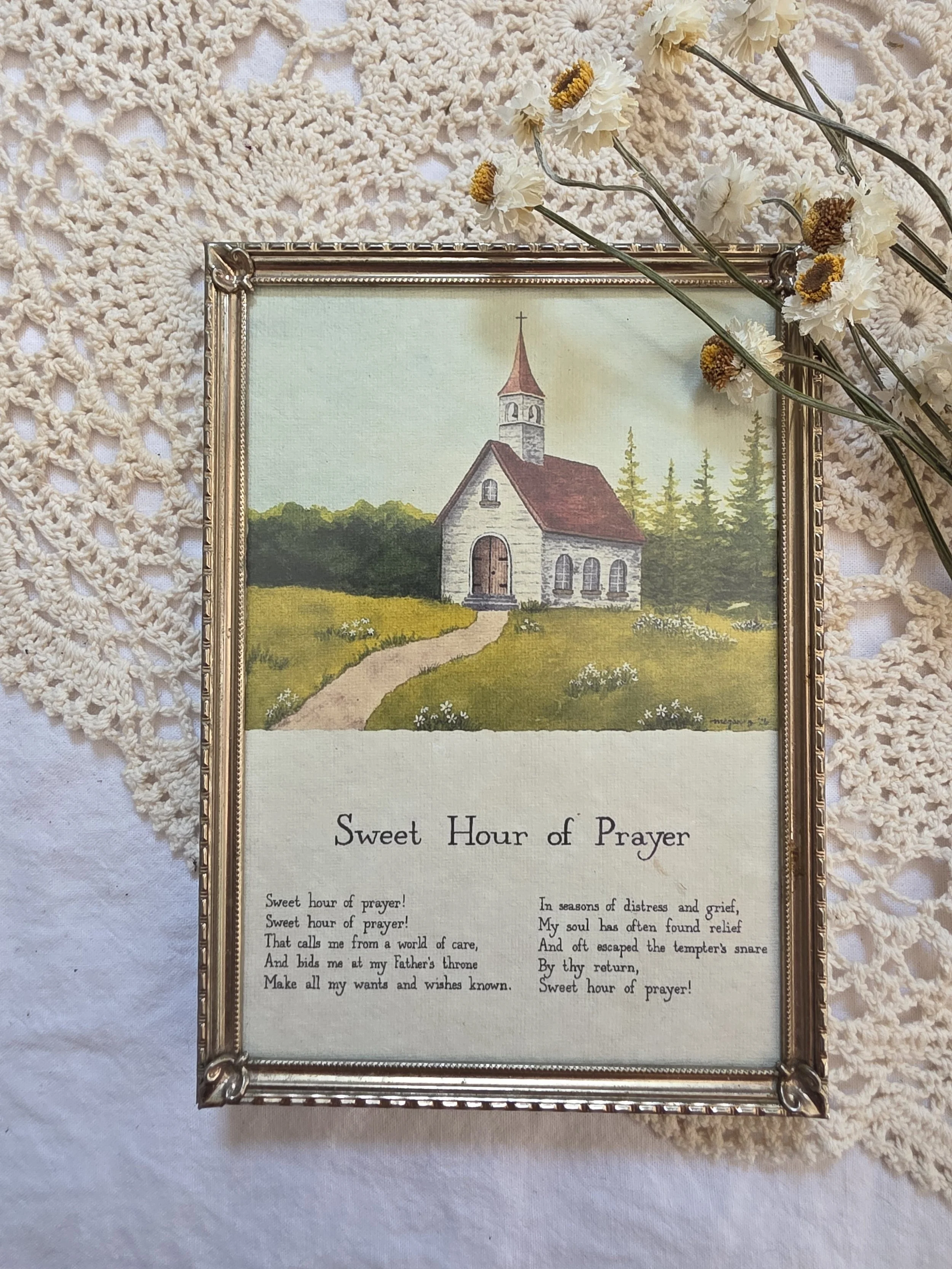 "sweet hour of prayer" 5x7 framed art