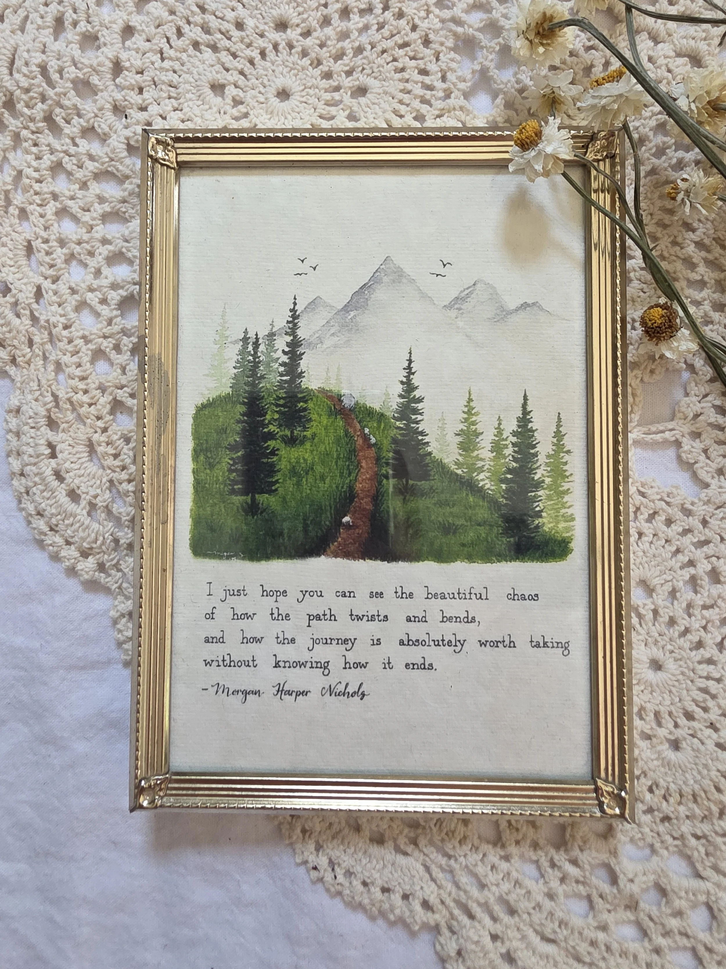 "beautiful journey" 5x7 framed art