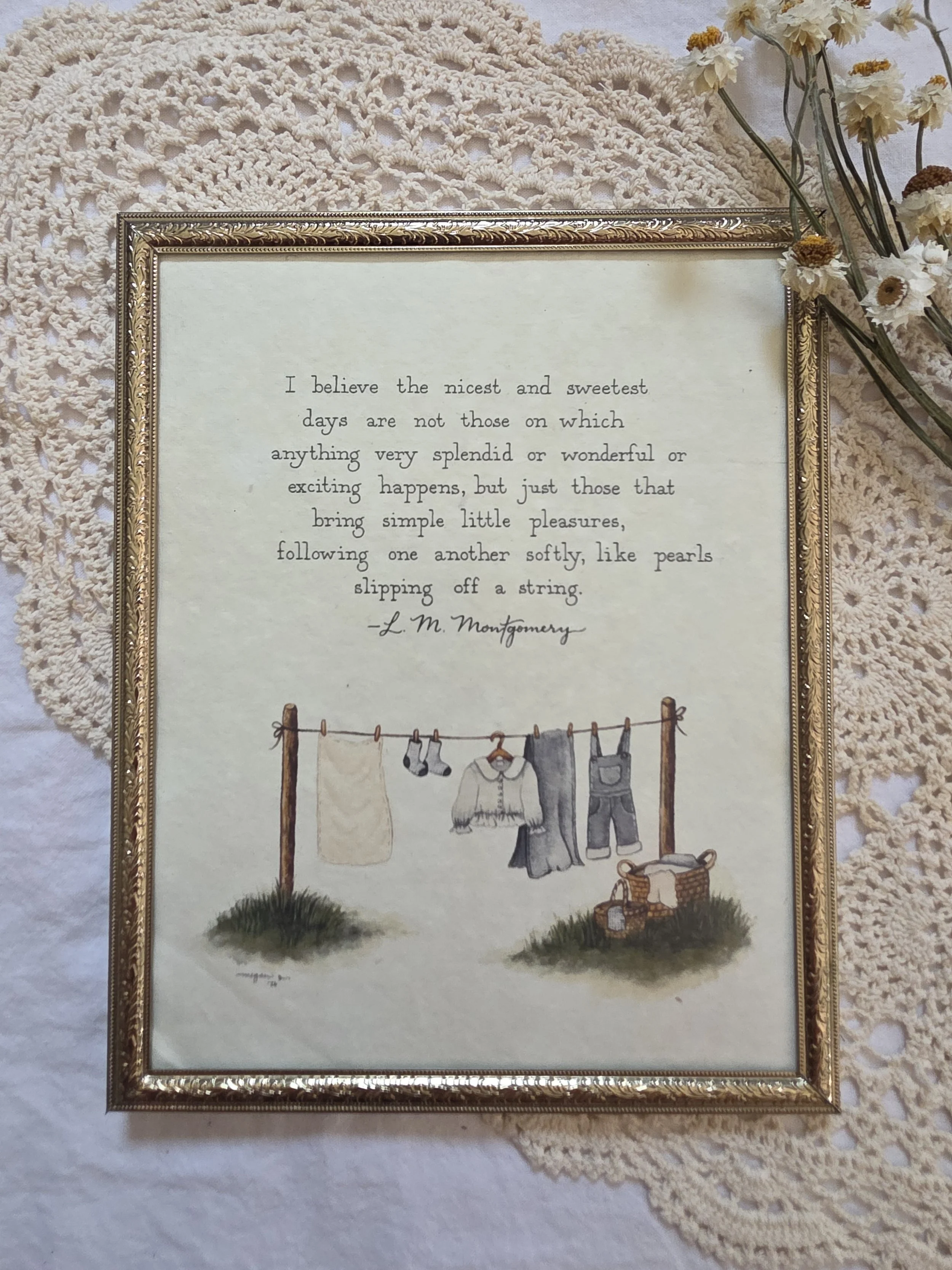 "simple little pleasures" 8x10 framed art