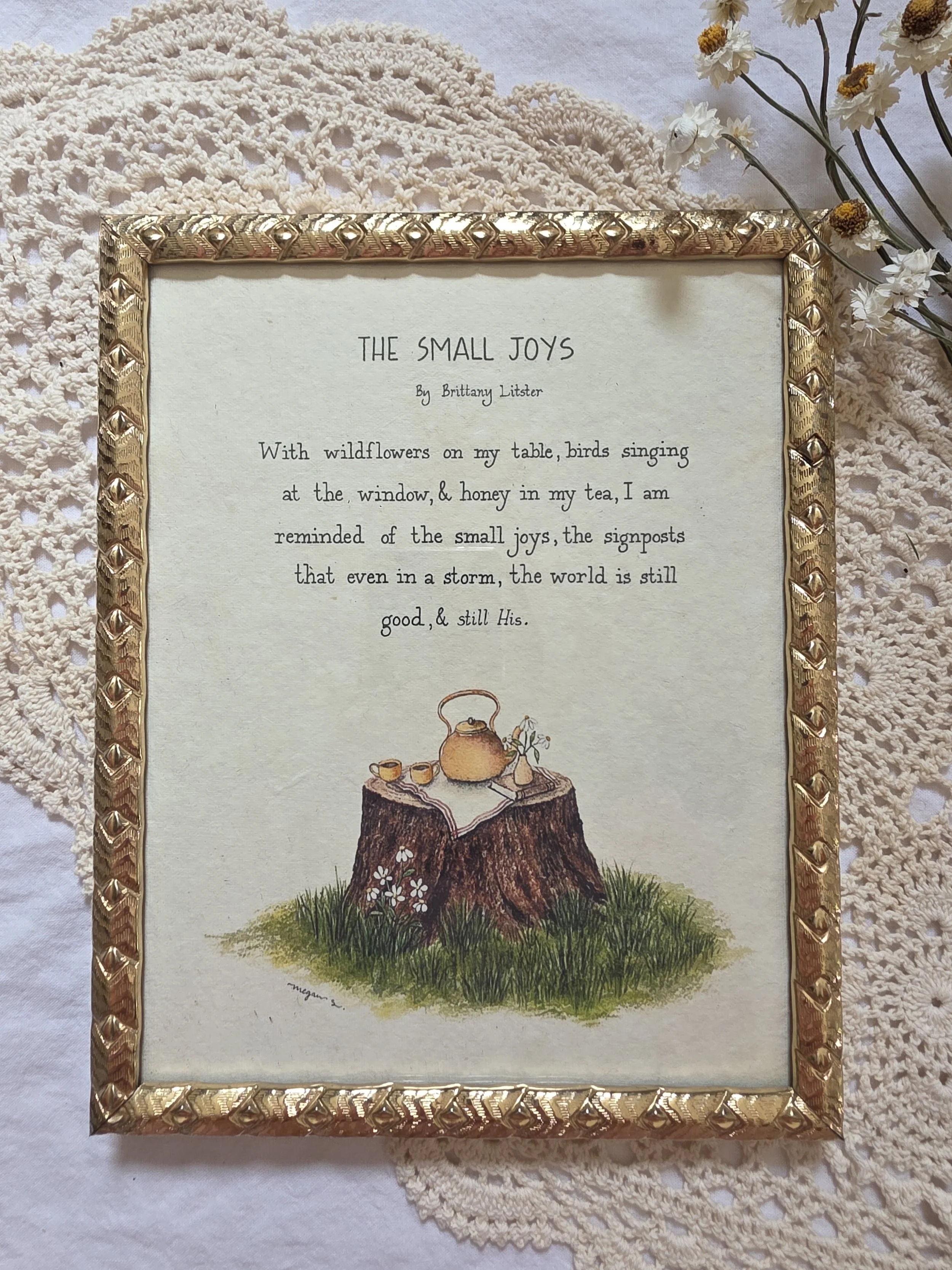 "small joys" 8x10 framed art