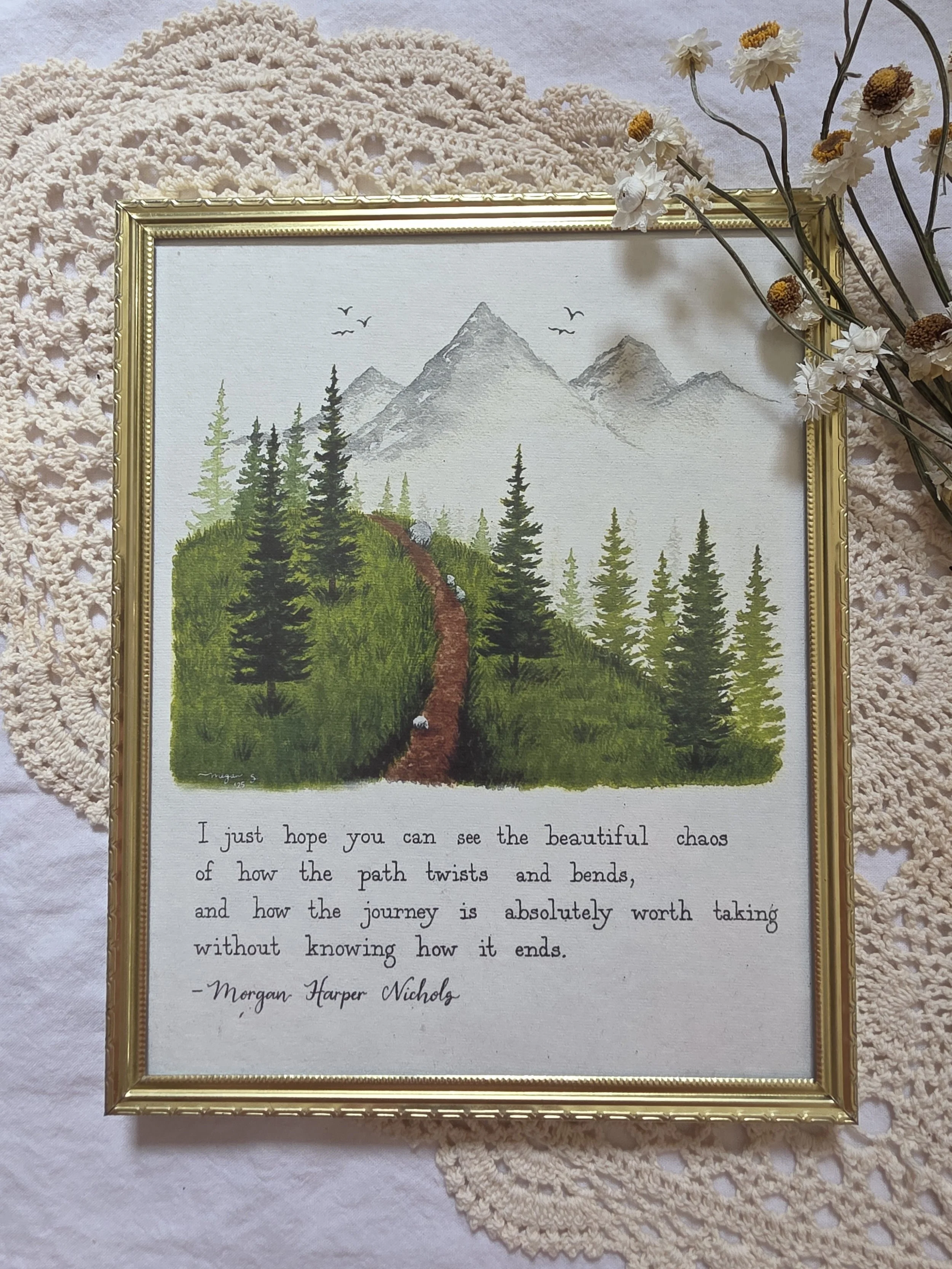 "beautiful journey" 8x10 framed art