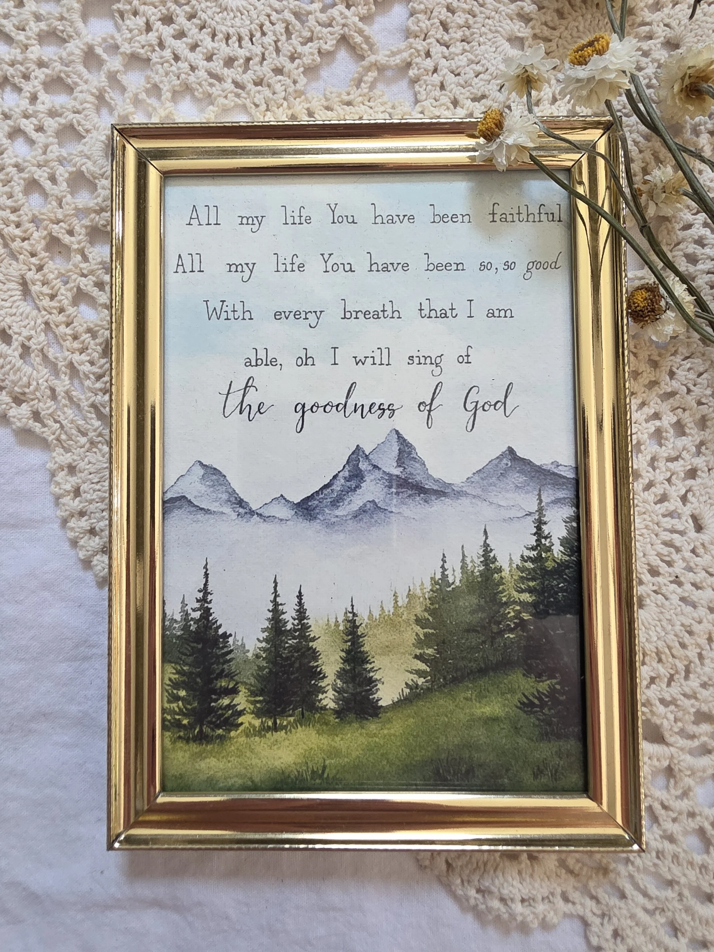 "goodness of God" 5x7 framed art