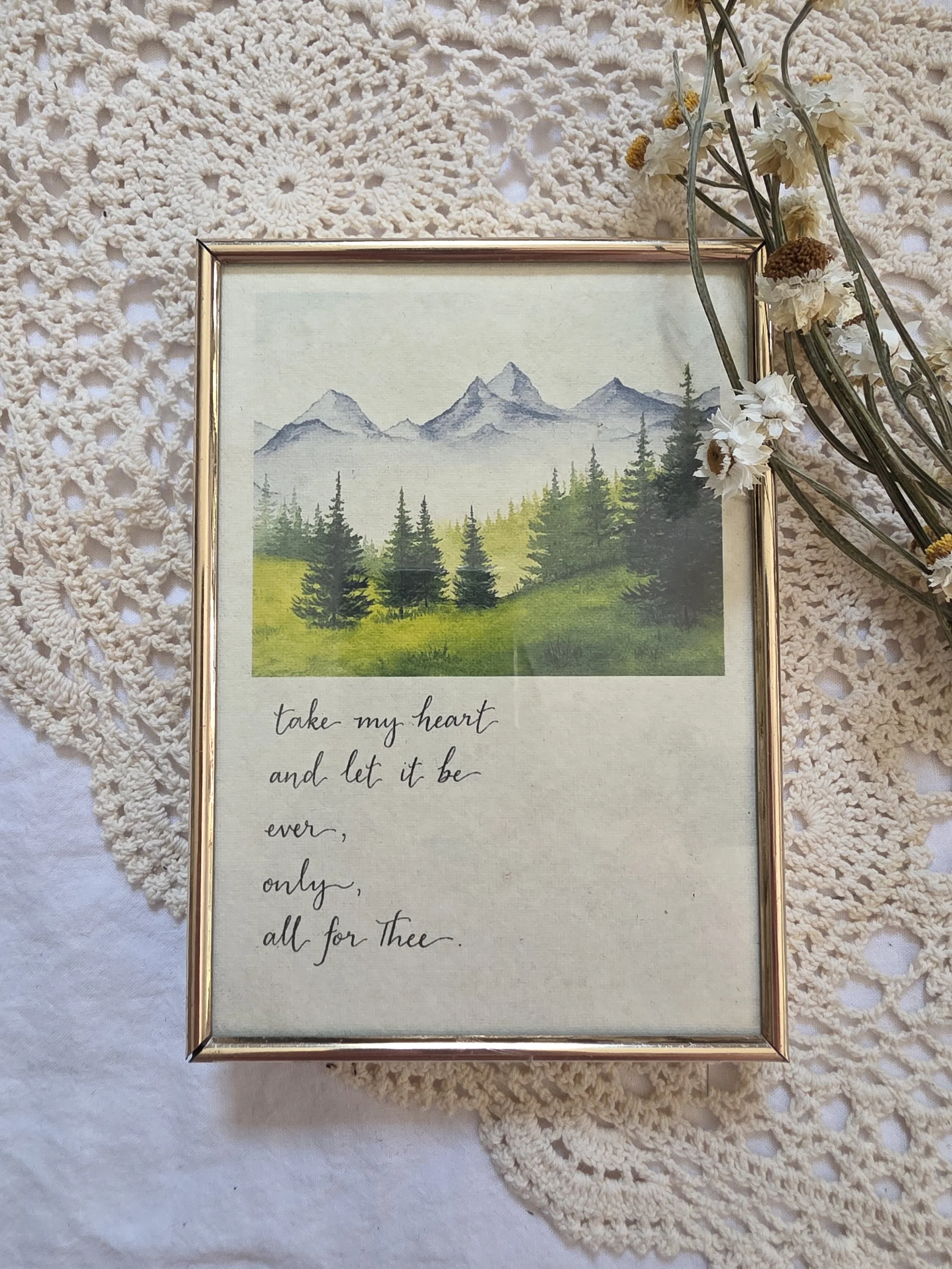 "all for Thee" 5x7 framed art