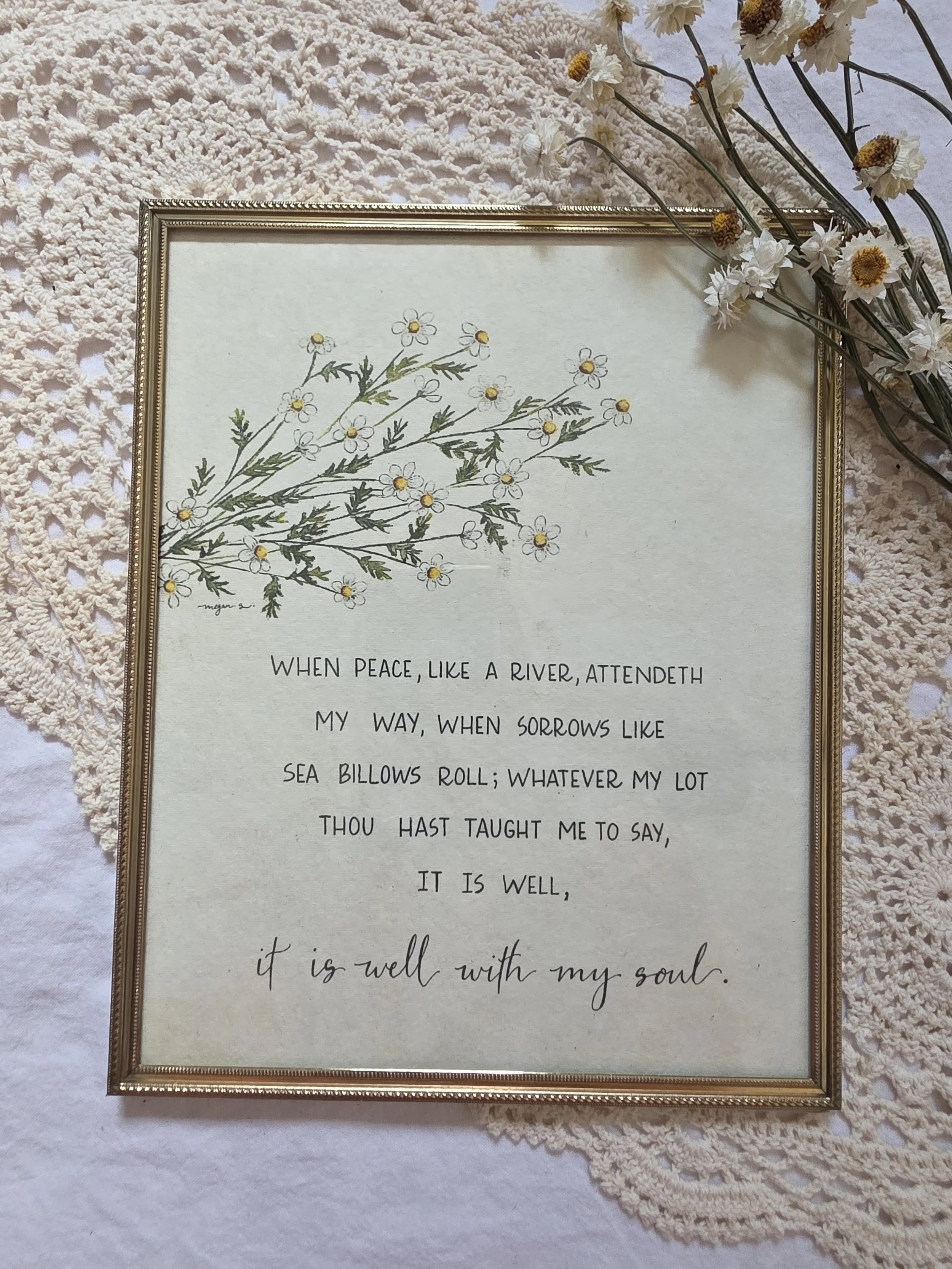 "it is well" 8x10 framed art