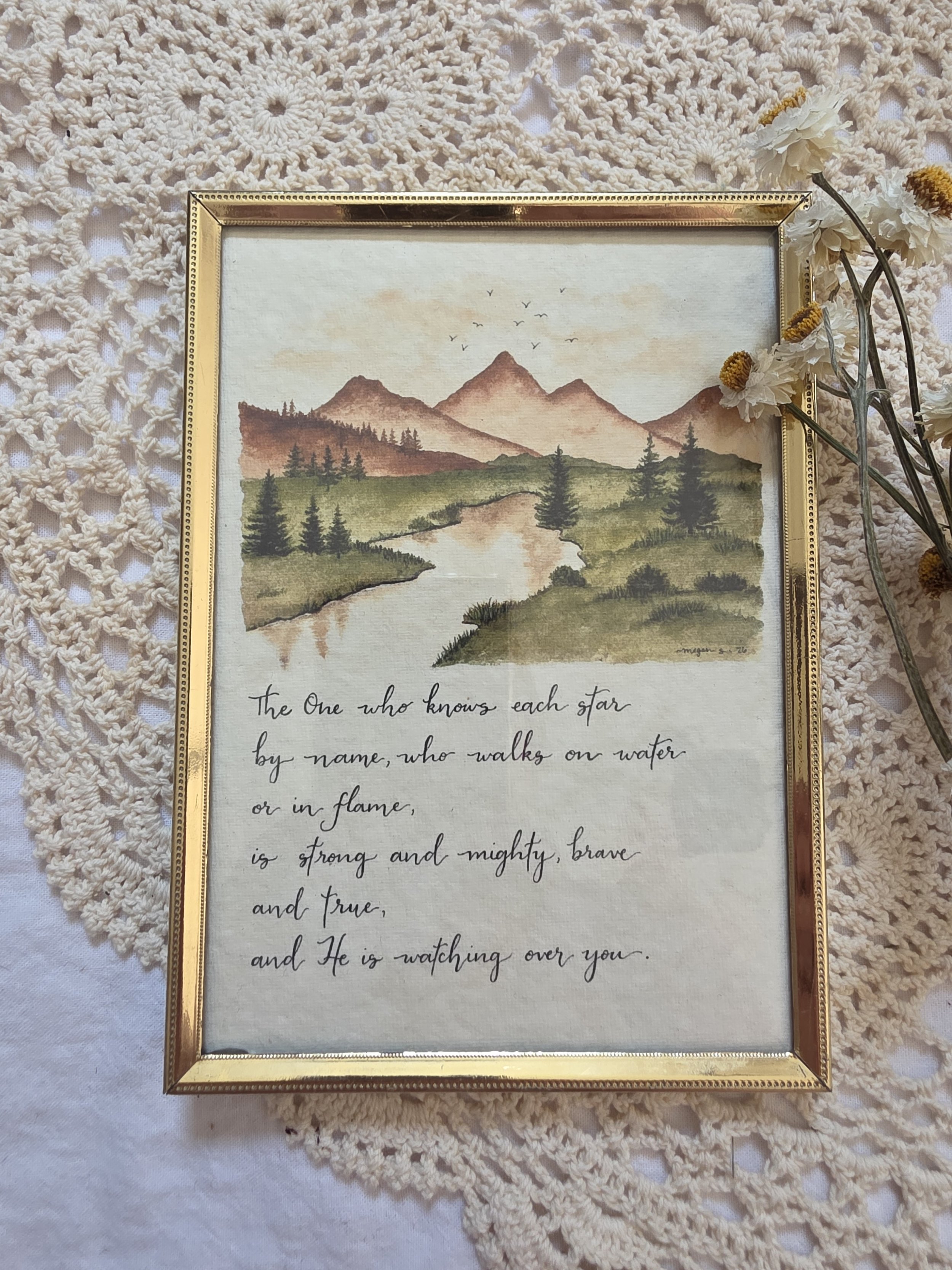 "the One who knows" 5x7 framed art