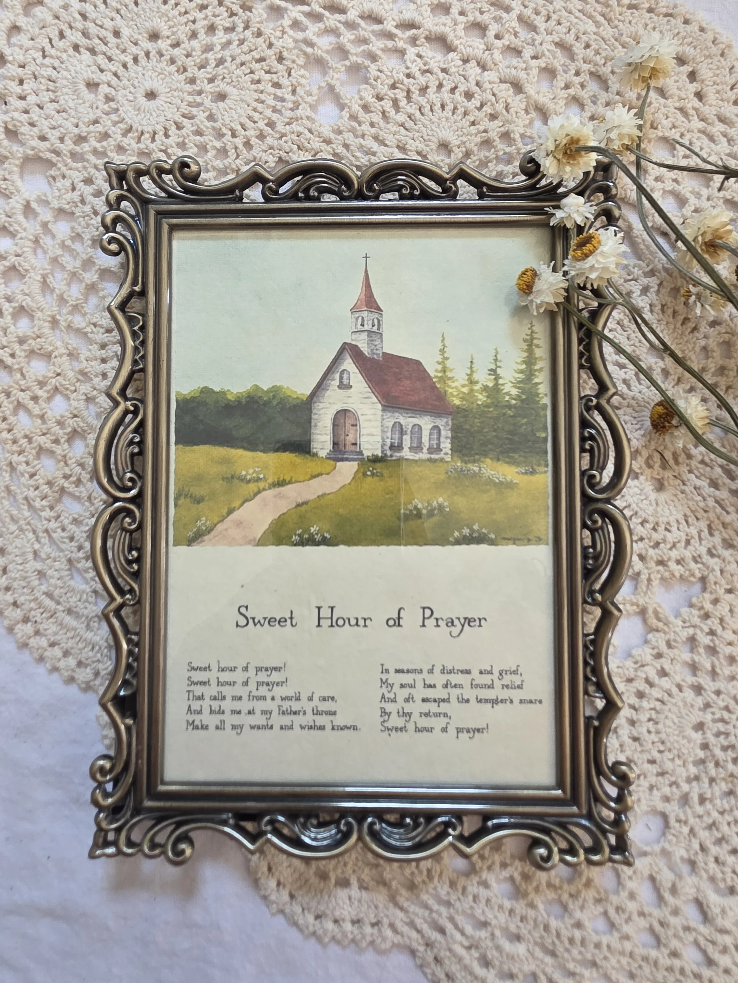 "sweet hour of prayer" 5x7 framed art