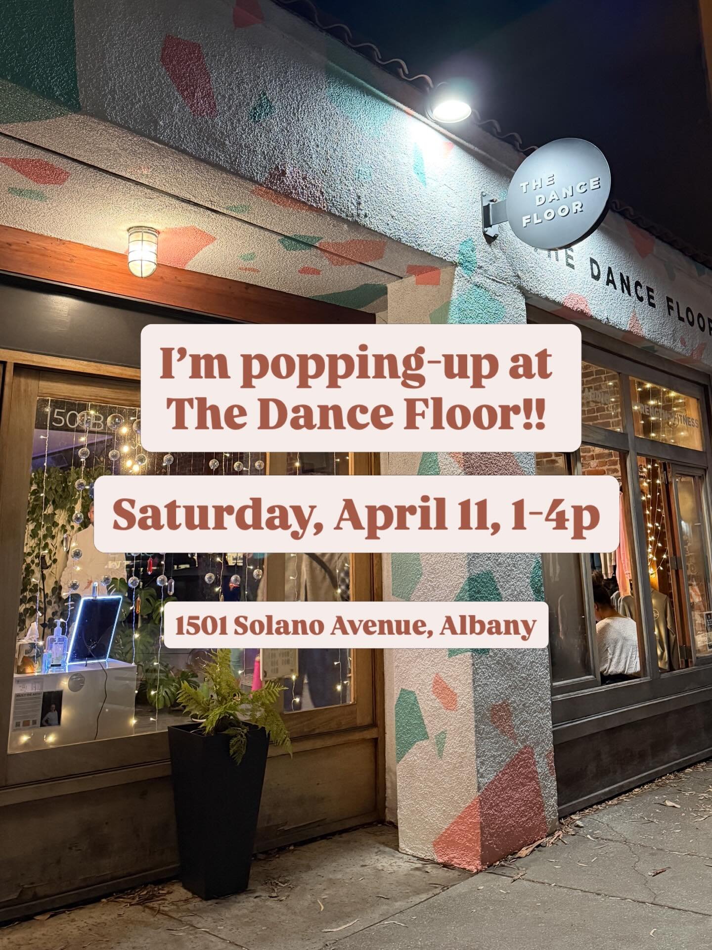 Come visit us at The Dance Floor on Solano Ave on April 11th, 1-4p - they&rsquo;re hosting a mini maker faire alongside a clothing exchange (message me for more info on how to participate if you&rsquo;d like). And if you are looking for a fun, welcom