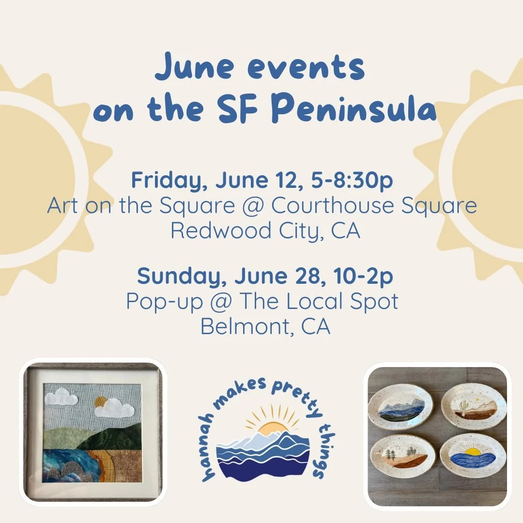 Okay I&rsquo;m an East Bay girl through and through, but I&rsquo;m always willing to cross the bridge for some good events (and friends!) Come catch me at the popular Redwood City Art on the Square THIS FRIDAY NIGHT and then in Belmont at the cutest 