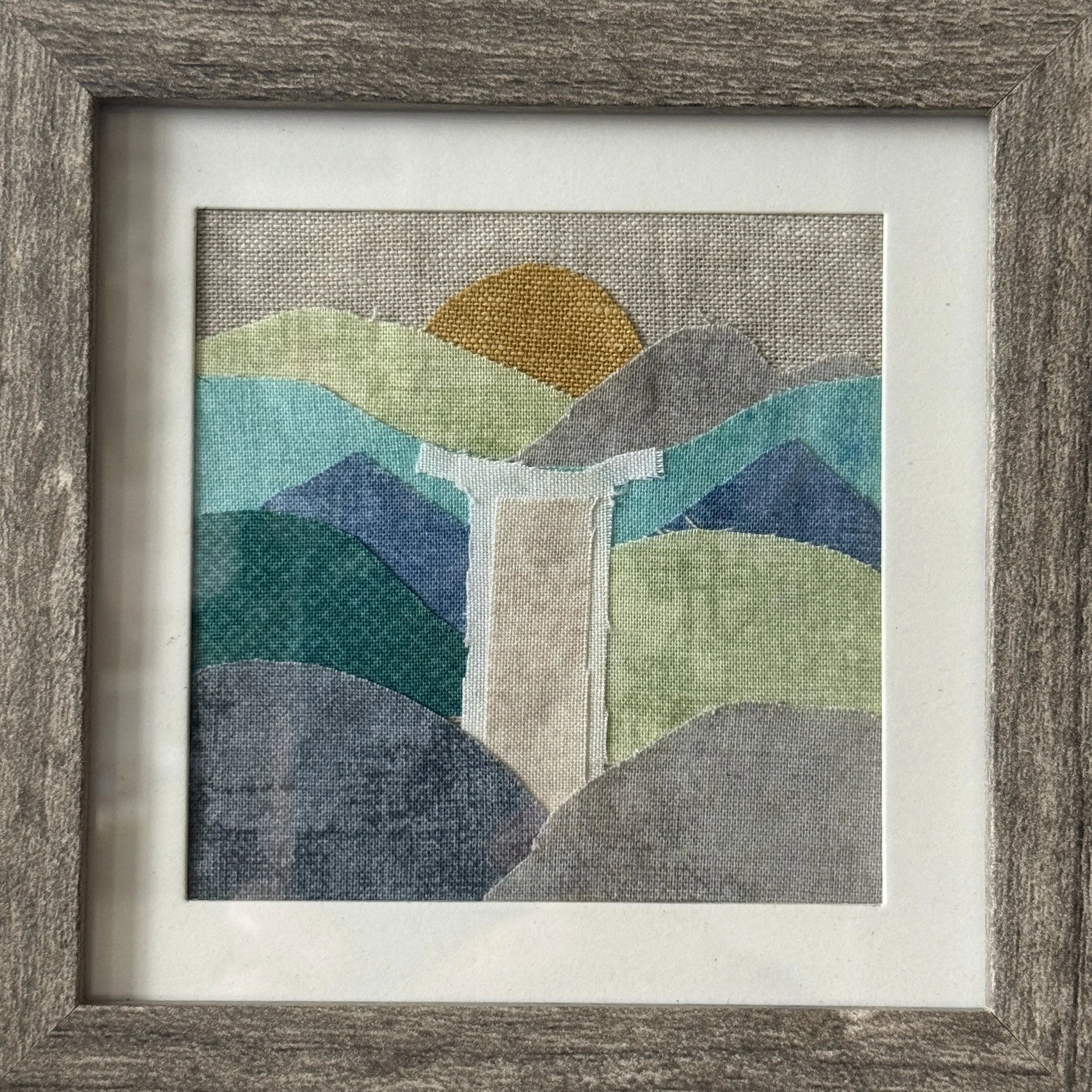 Waterfall Fabric Landscape with frame