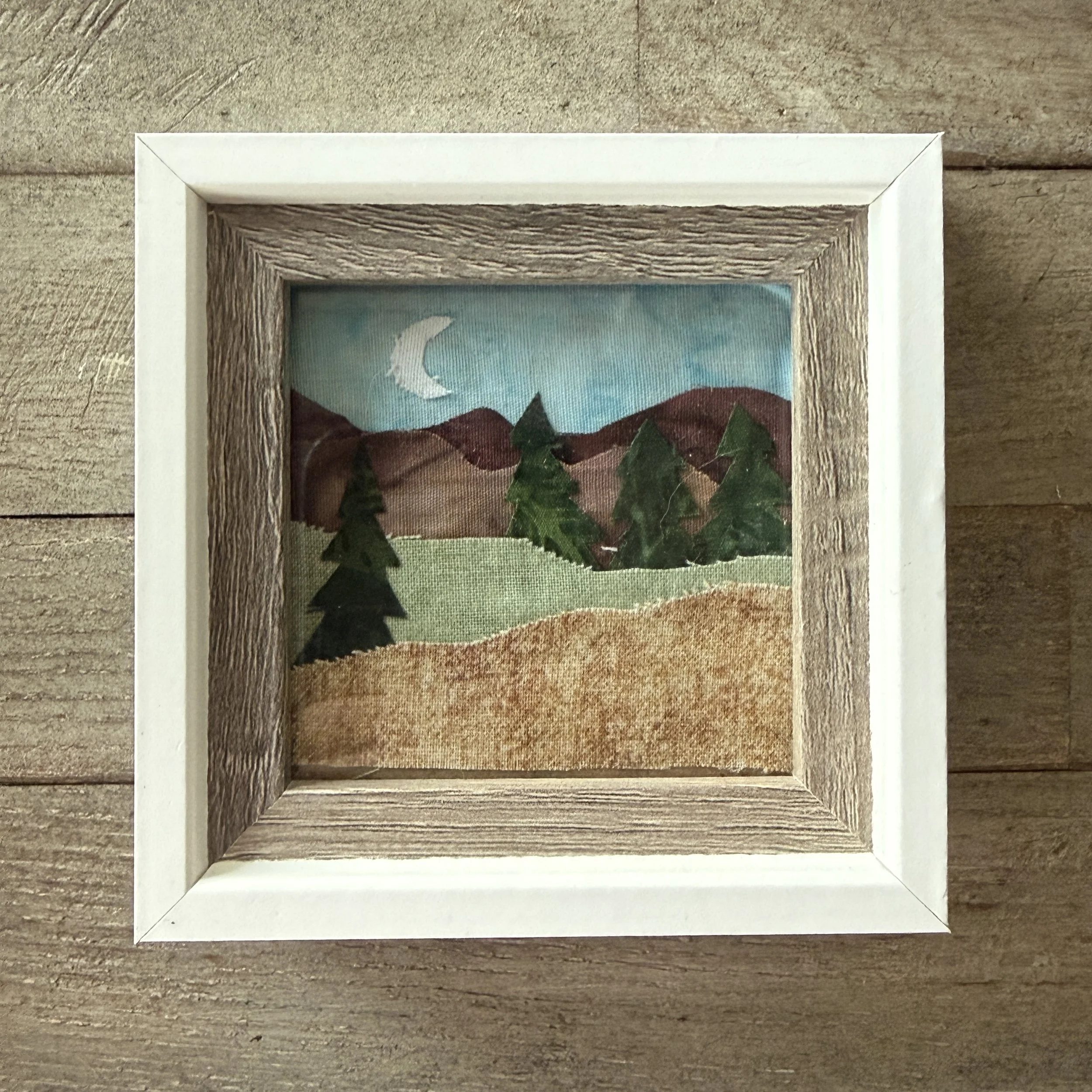 Hillside Fabric Landscape with frame (multiple versions)