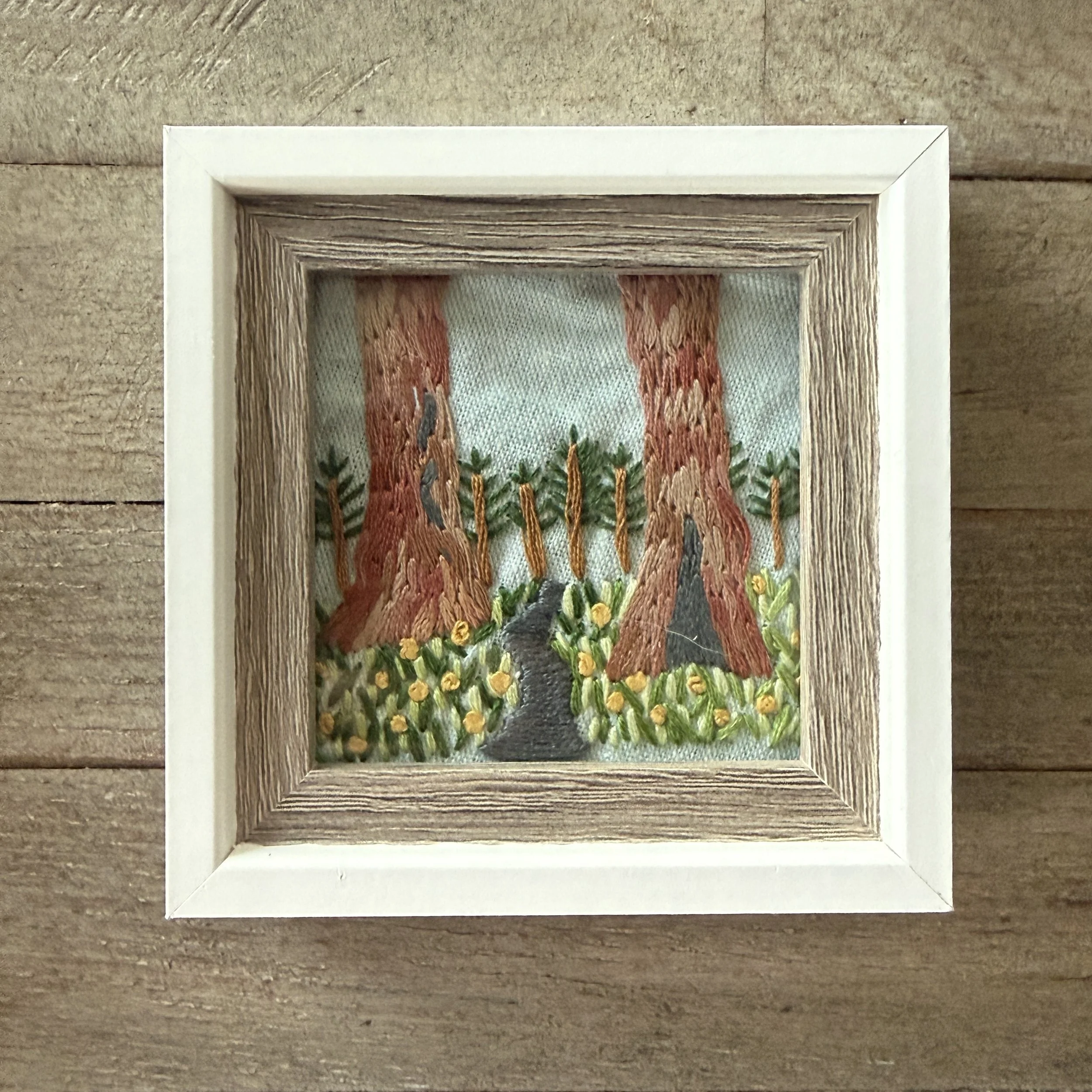 Redwood Grove Embroidery with frame