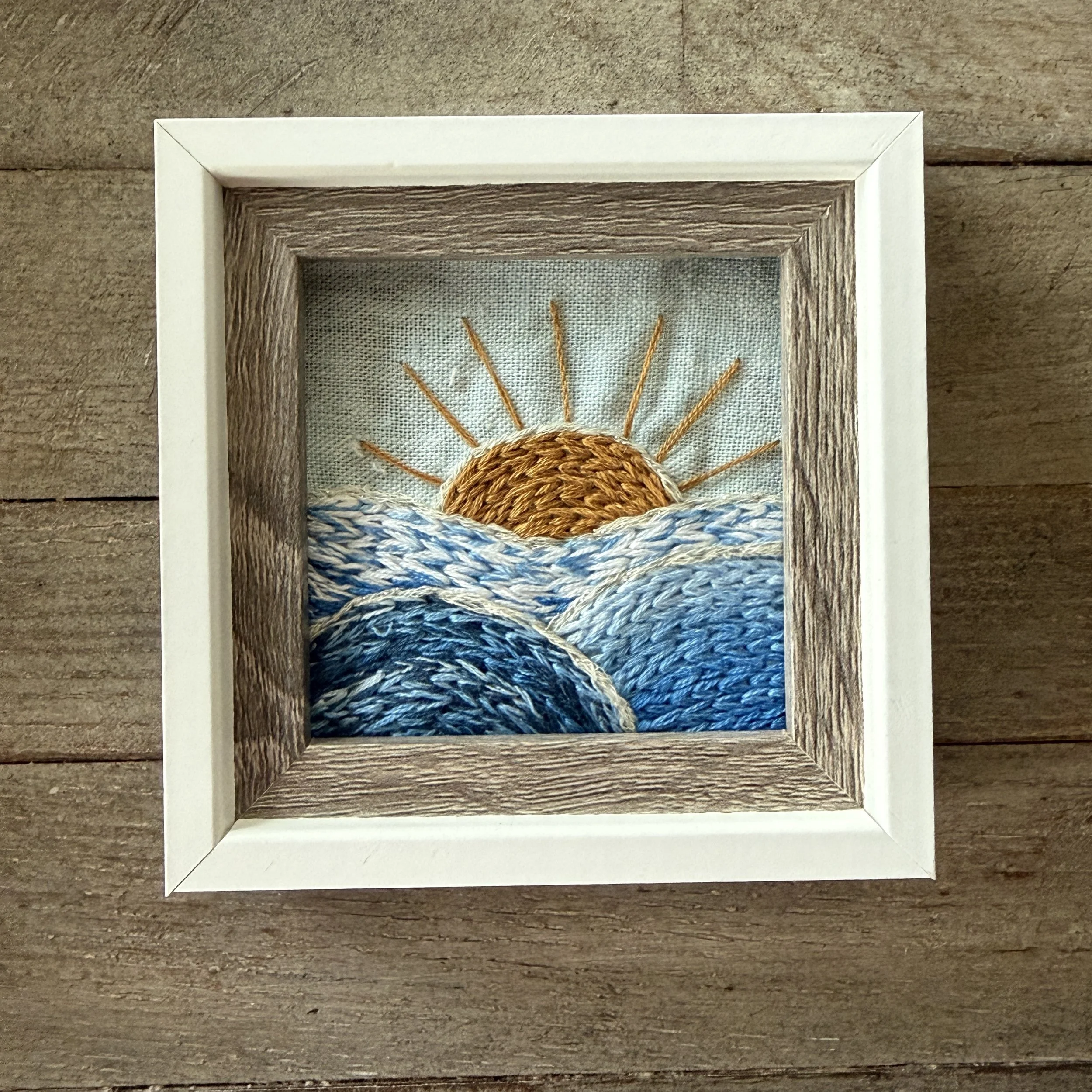 Ocean Sunrise Embroidery with frame