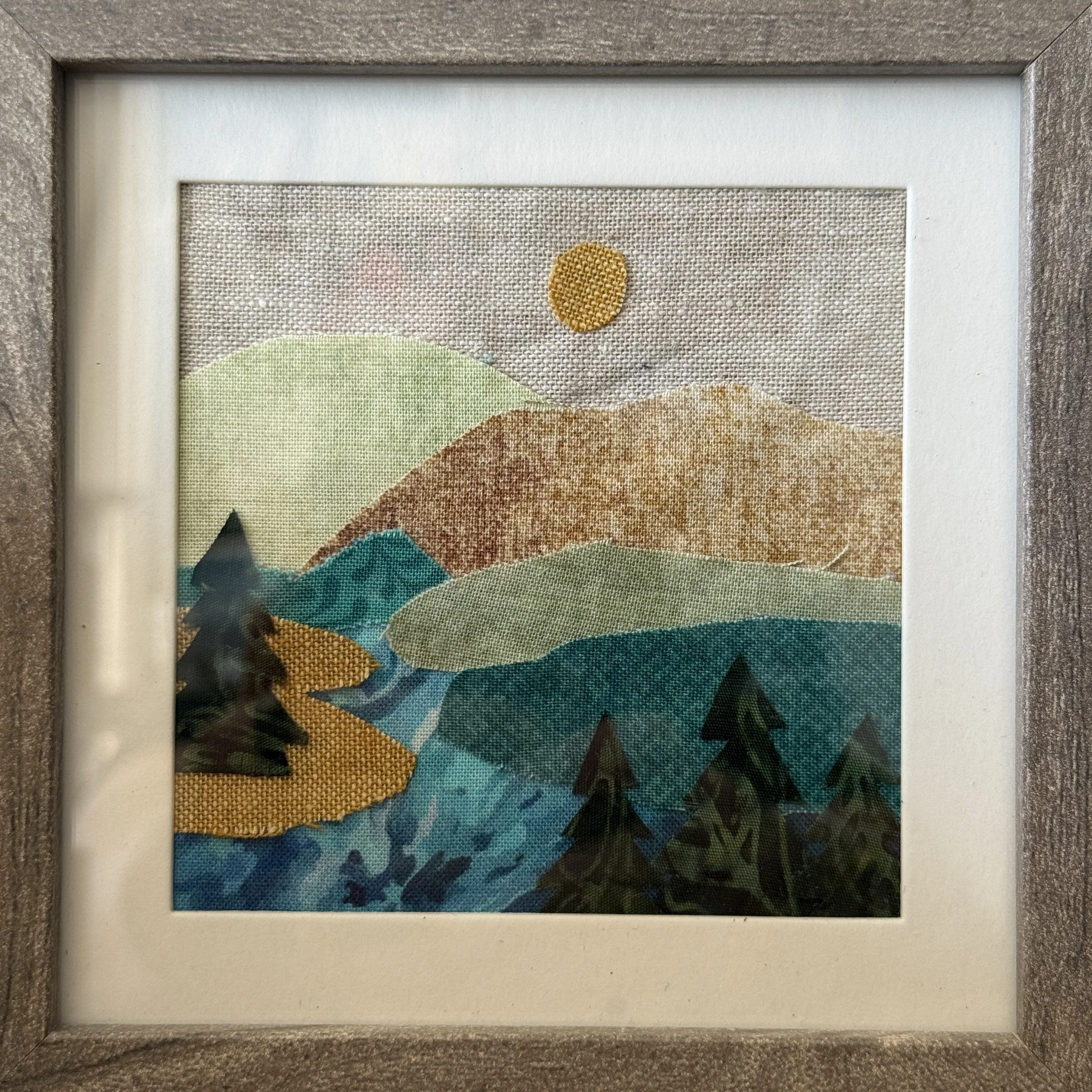 Lake Fabric Landscape with frame