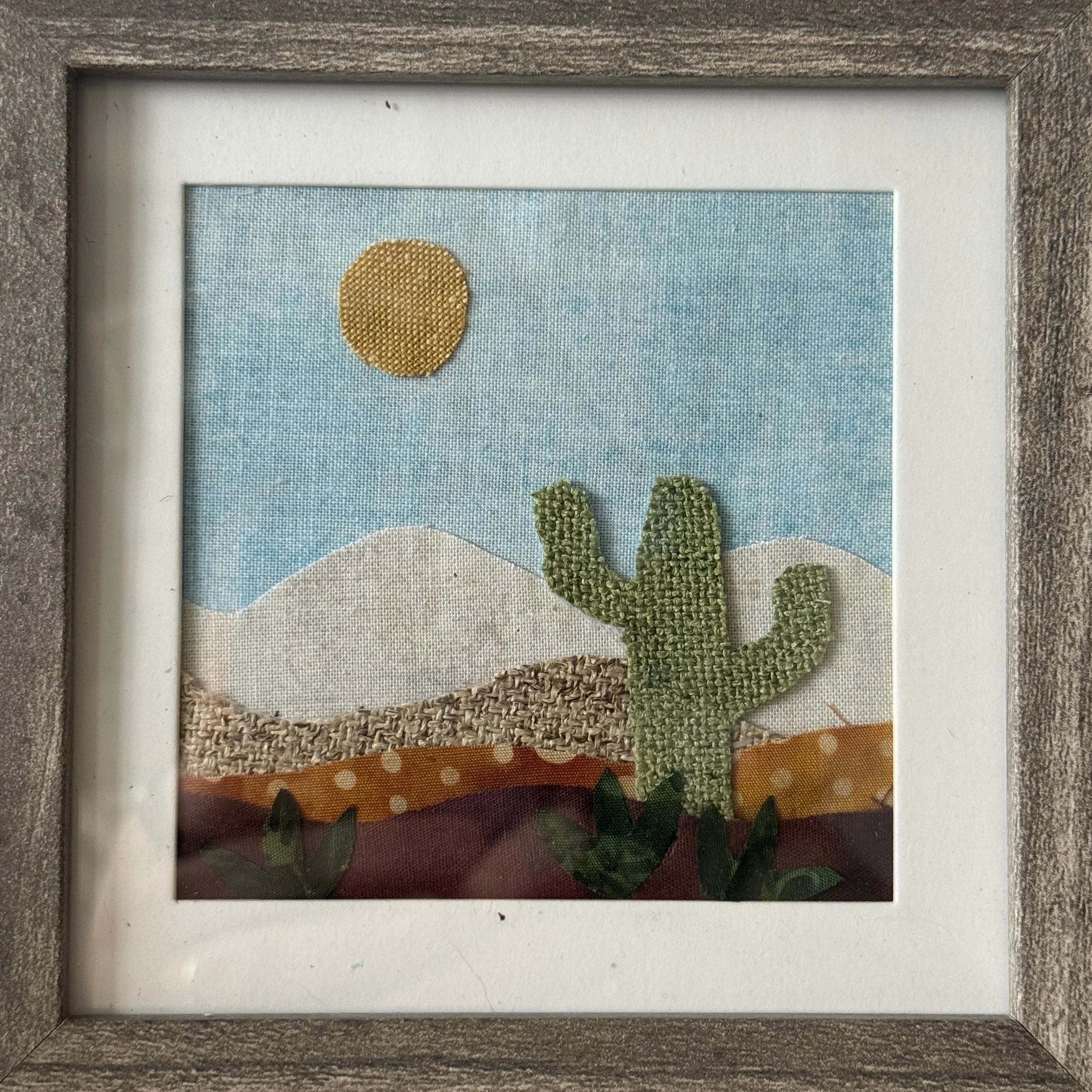 Desert in the Day Fabric Landscape with frame