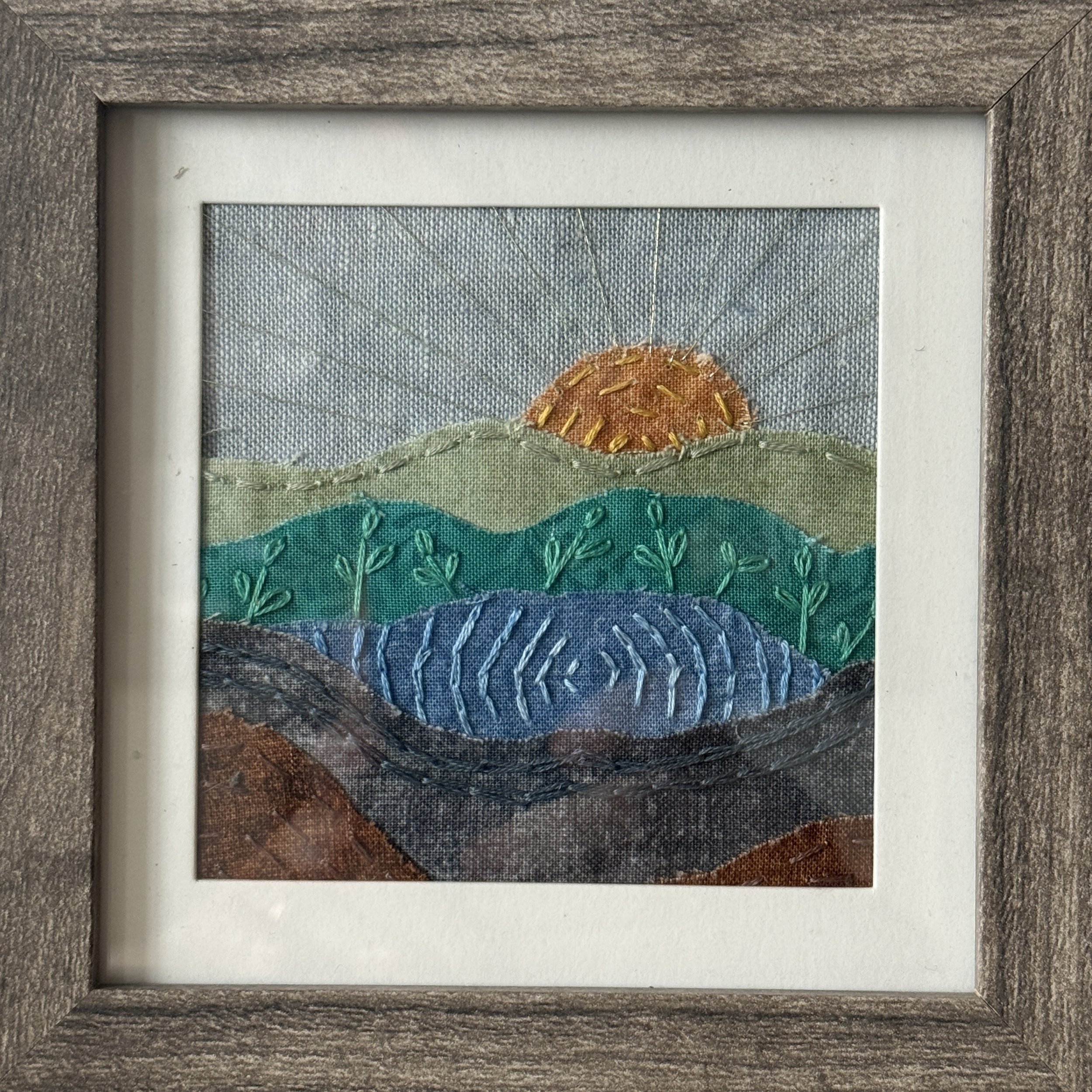 Rolling Hills Fabric Landscape with frame