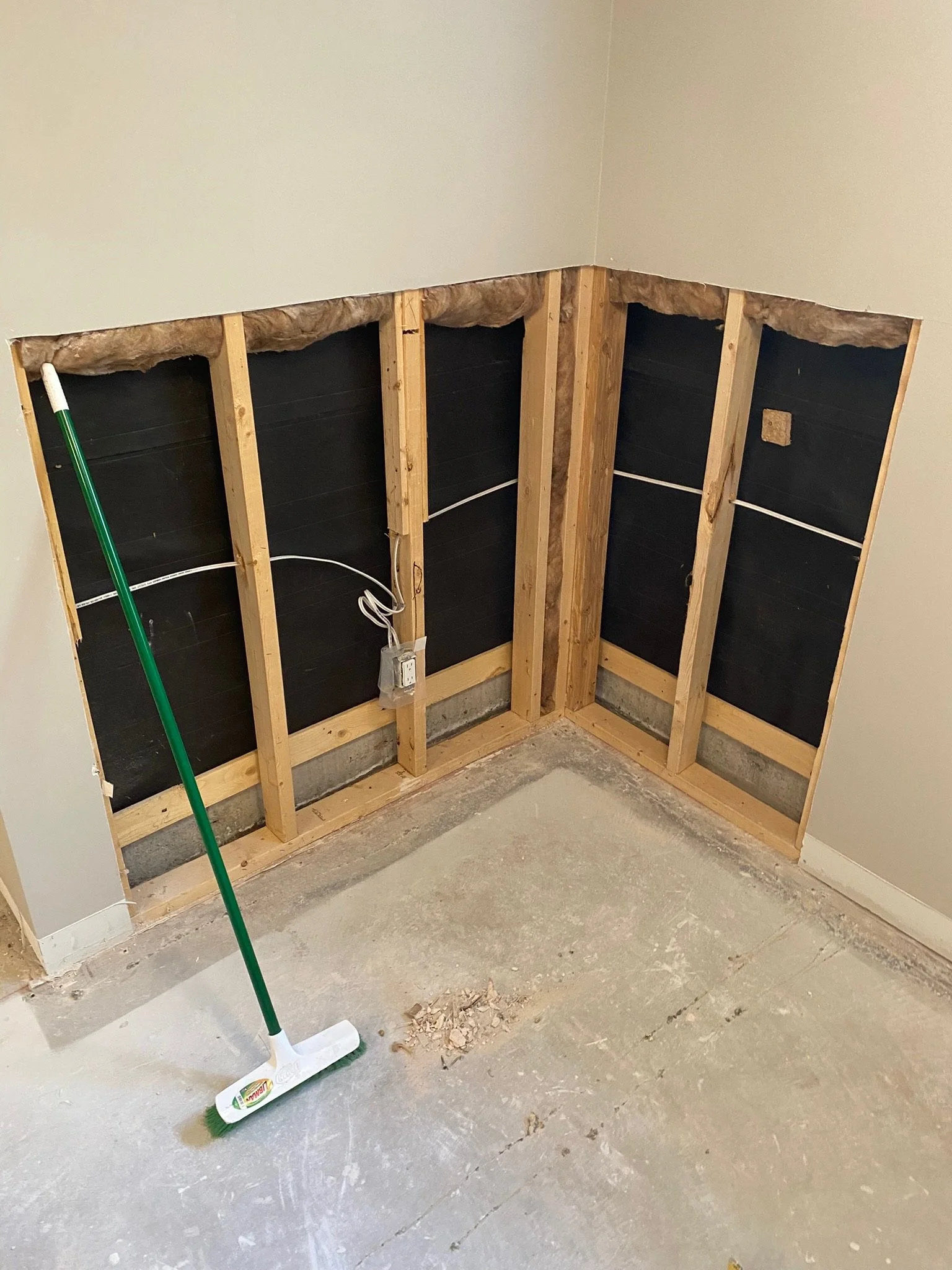 I don't cut corners or use band-aids. With the owners permission we expanded the job a little bit to open the wall and make sure there wasn't a larger problem behind the mold.