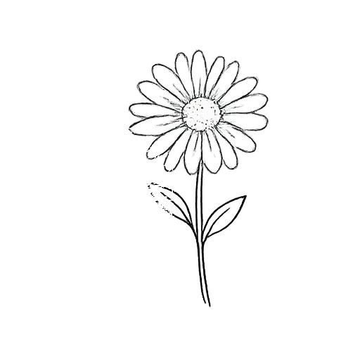 A white daisy flower with a yellow center on a black background.