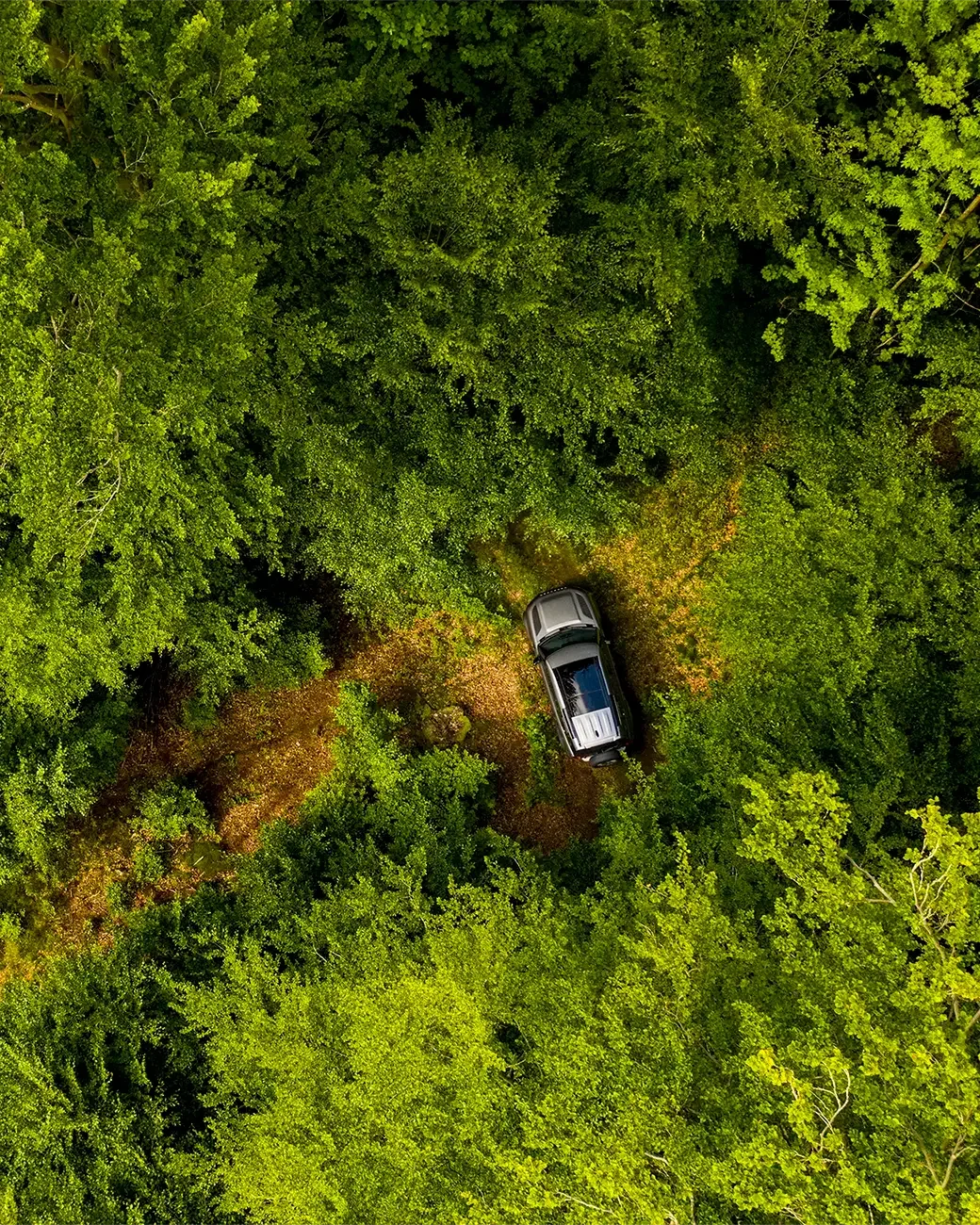Dronebillede af Range Rover i Vejle