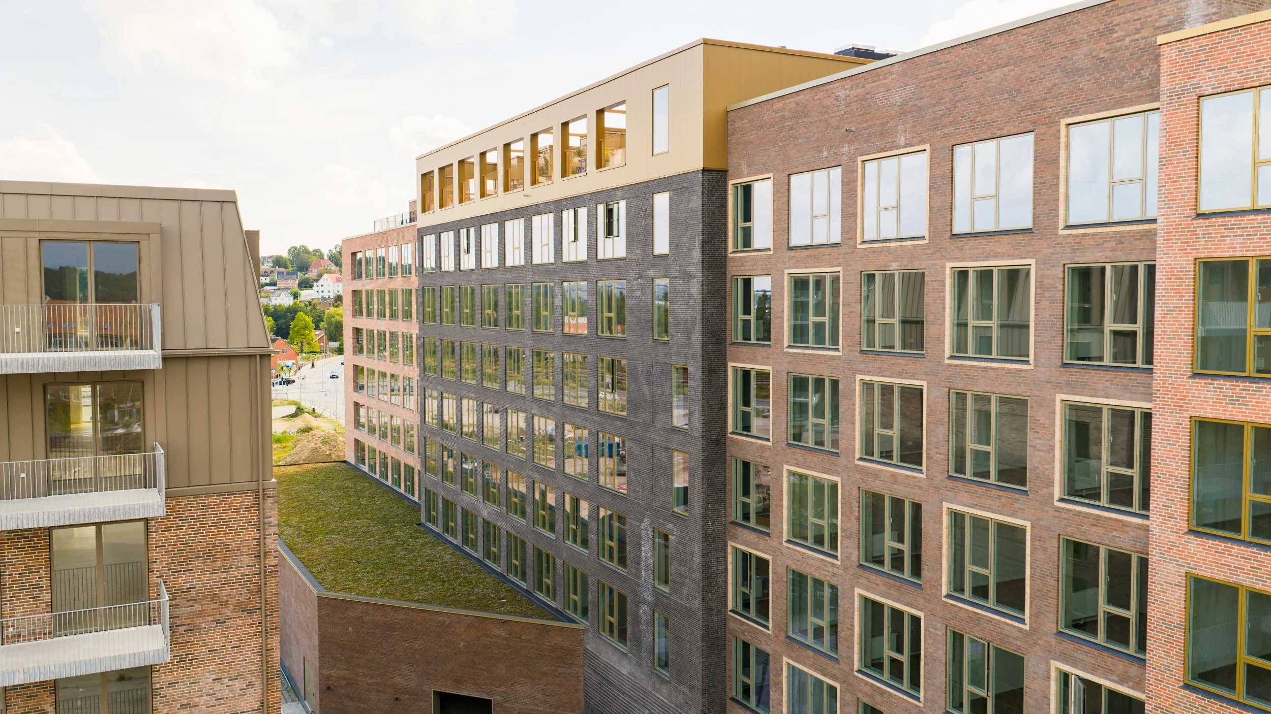 Dronebillede af Gammelhavn, Vejle.