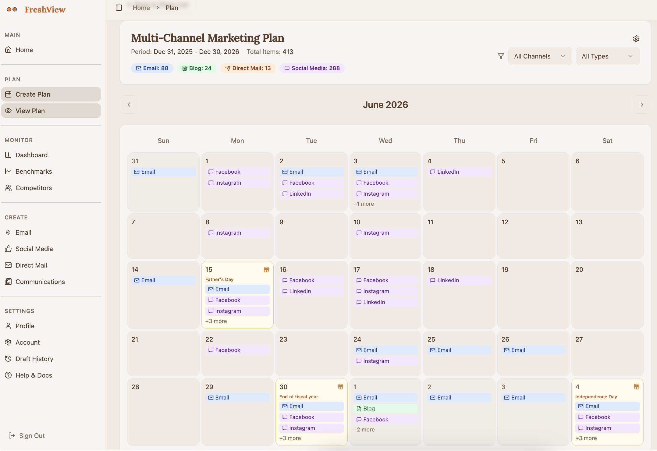 Calendar View