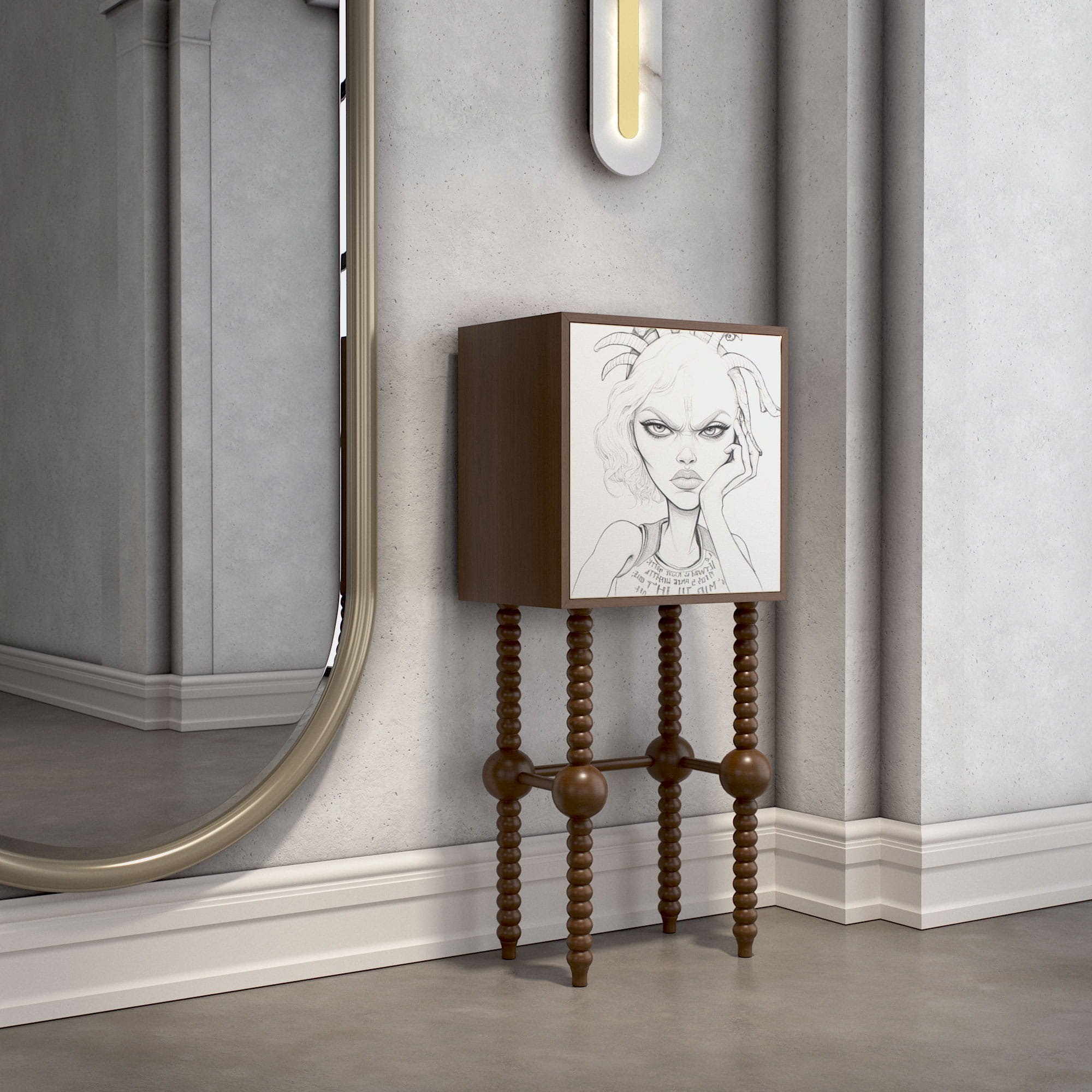 Small cabinet- the 32 black white 03