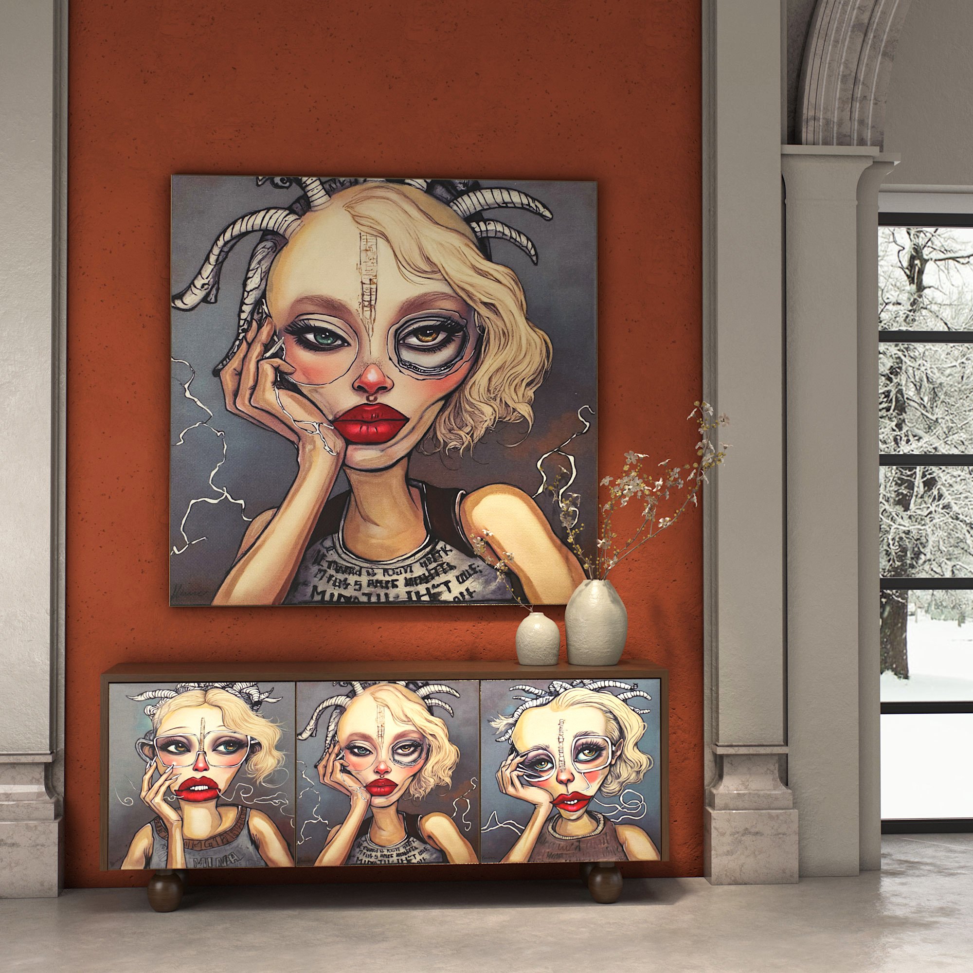 32’s Credenza -Inside Brown