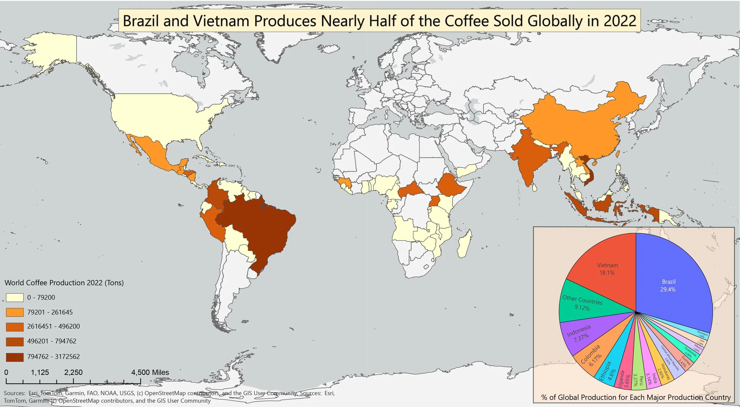 Global Coffee Production Map