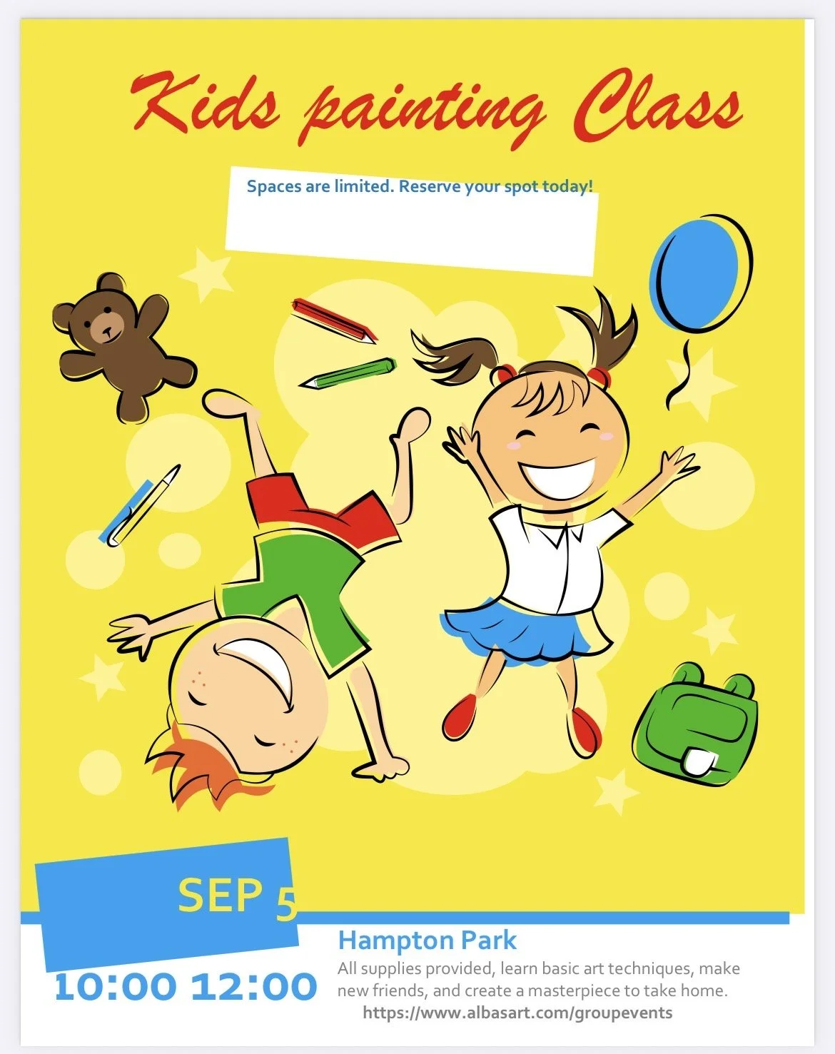 Kids Painting Class  Sept 26