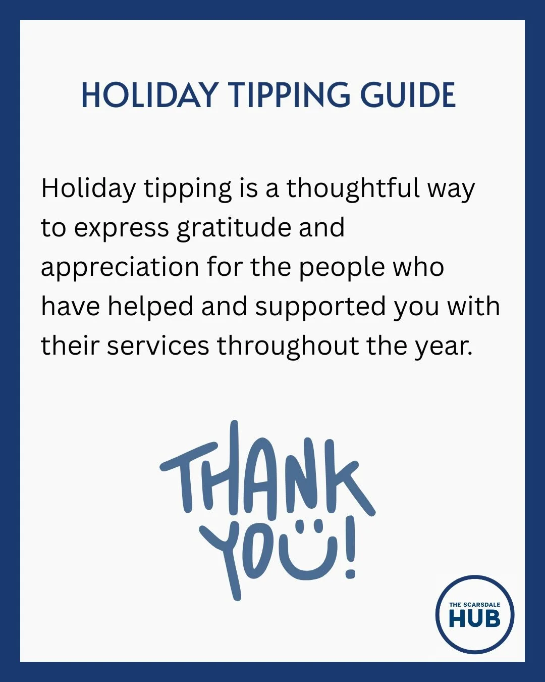 The holidays are (almost!) here, and we&rsquo;ve put together a Holiday Tip Guide to make your holiday season less chaotic and save your group chat many, many texts.

We hope these tips (no pun intended) help you show your appreciation for the people