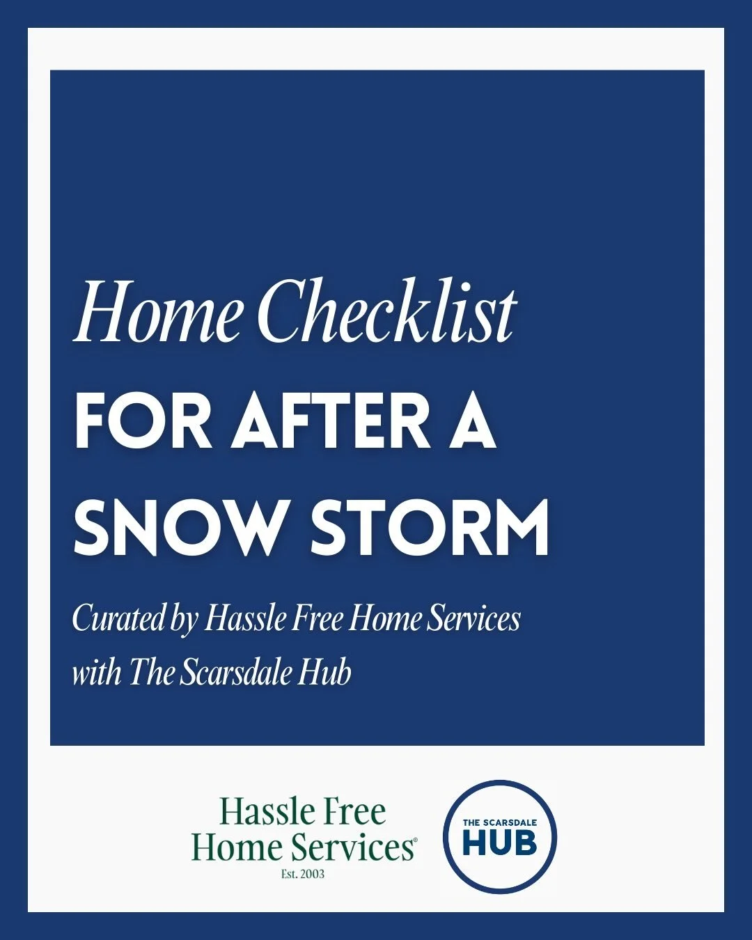 Taking care of your home during and especially after a blizzard like the one we had this week can be snow overwhelming ❄️

Here are the most important post-snow items to check off your list to keep your home safe, dry, and damage-free.

If this feels