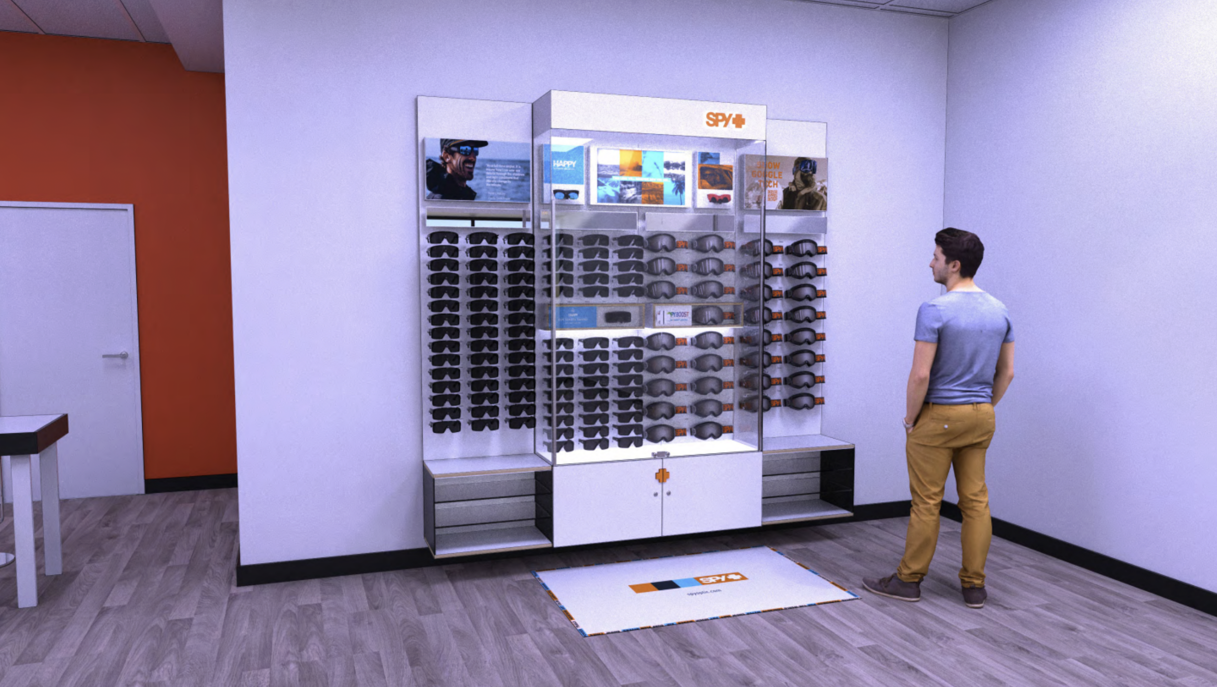 Freestanding Secure Display Cabinet