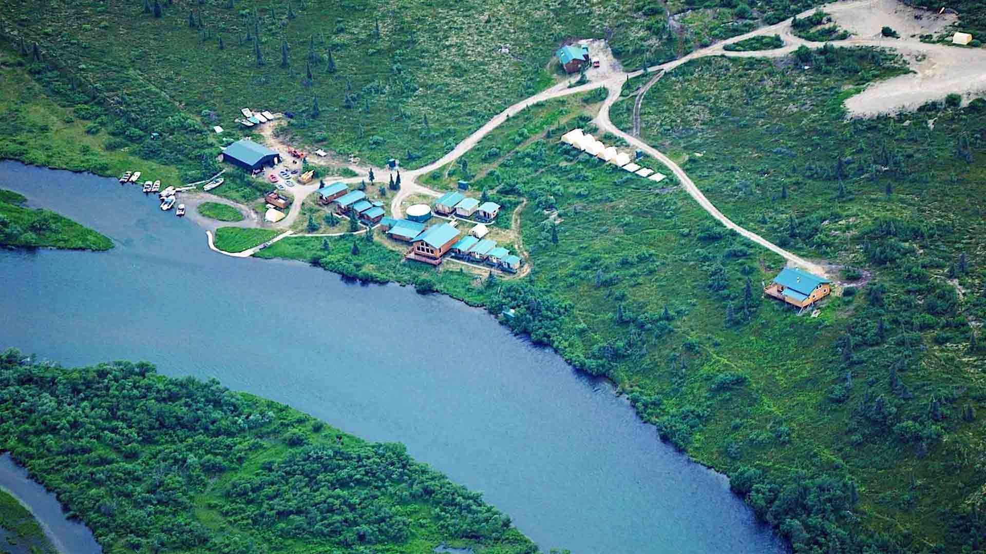 alagnak river alaska trophy adventures lodge aerial view