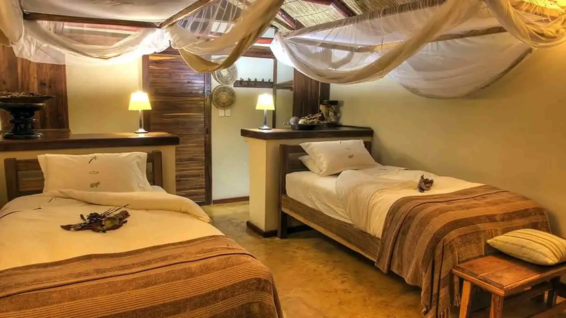 Guest accommodations at Shackletons Tigerfish Lodge, Africa.